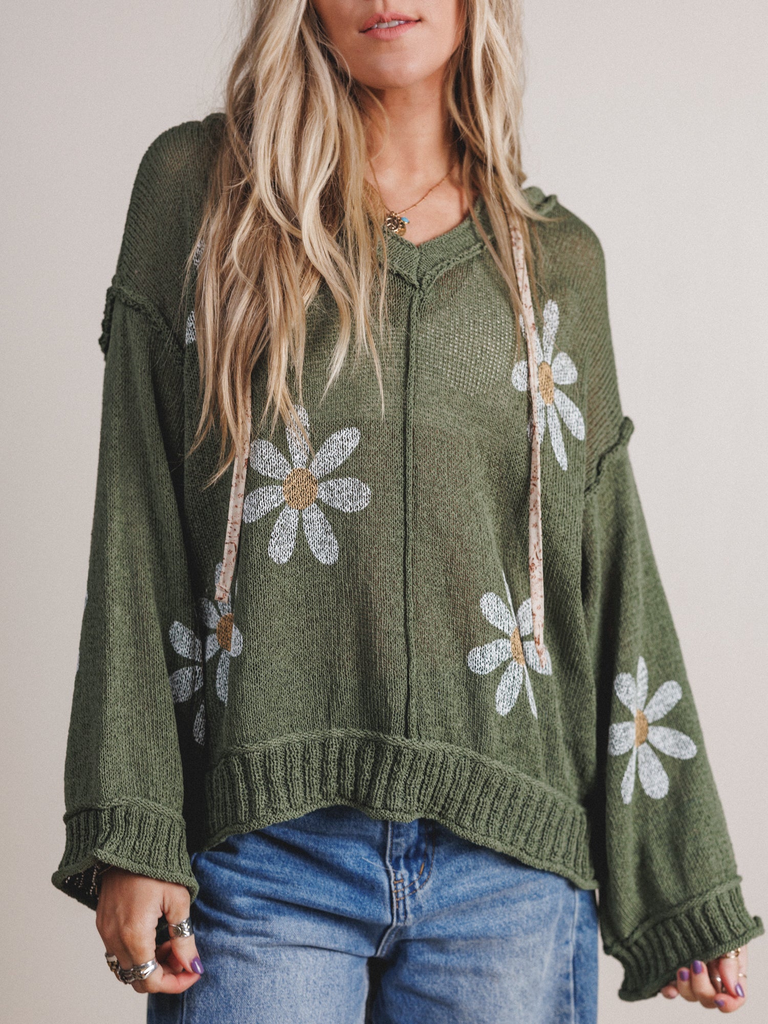 Sweet Meadows Sweater - Olive - Image 3