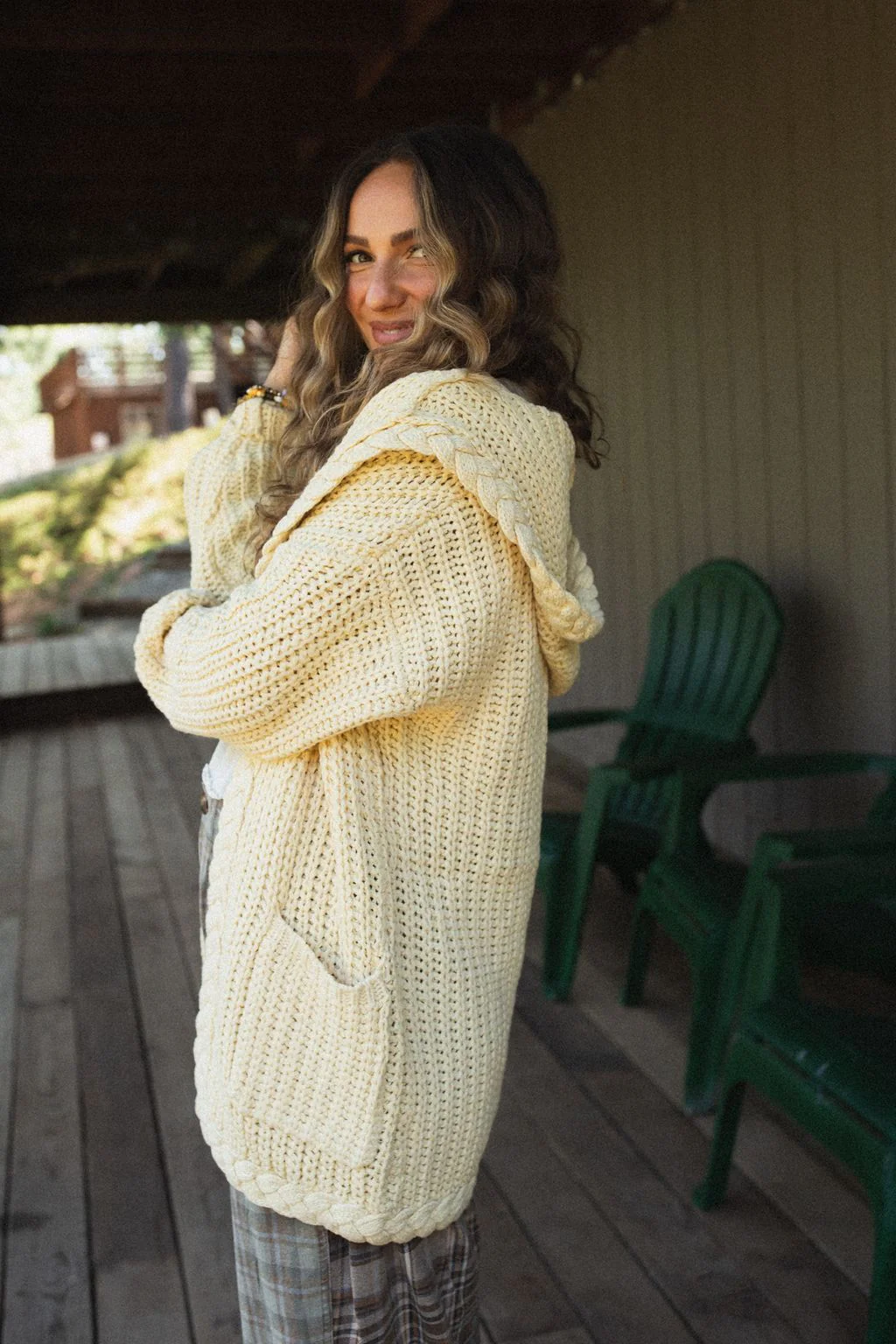 Sweet Melody Chunky Knit Cardigan - Yellow - Pre Order - Image 2