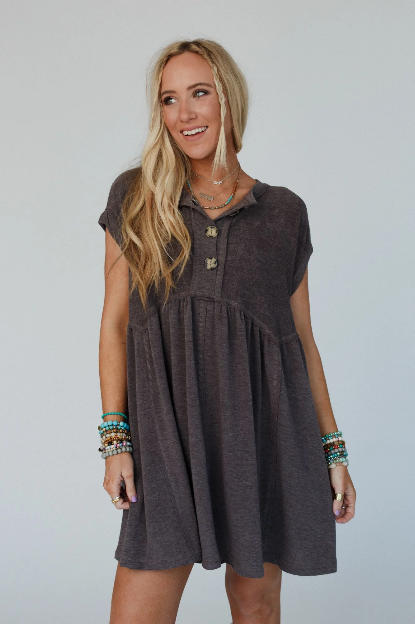 The Nest Sweet Nothings Baby Doll Dress - Charcoal - Image 7