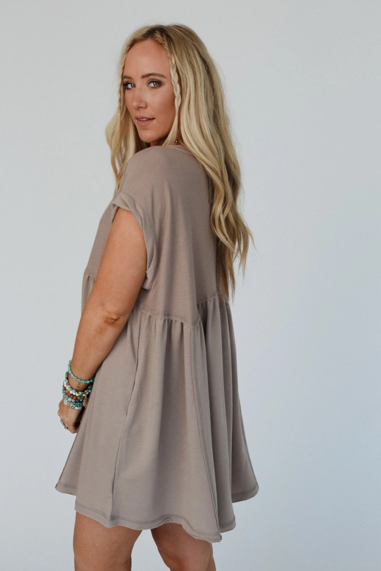 The Nest Sweet Nothings Baby Doll Dress - Khaki - Image 5