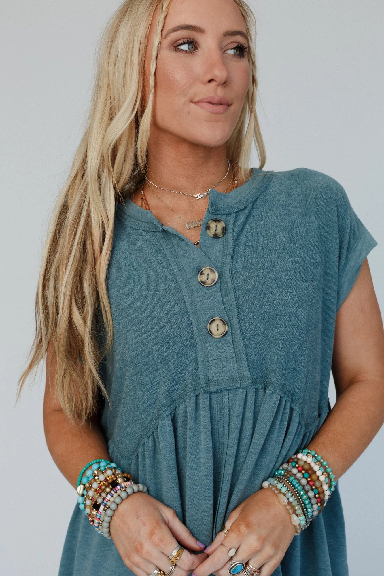 The Nest Sweet Nothings Baby Doll Dress - Teal - Image 14