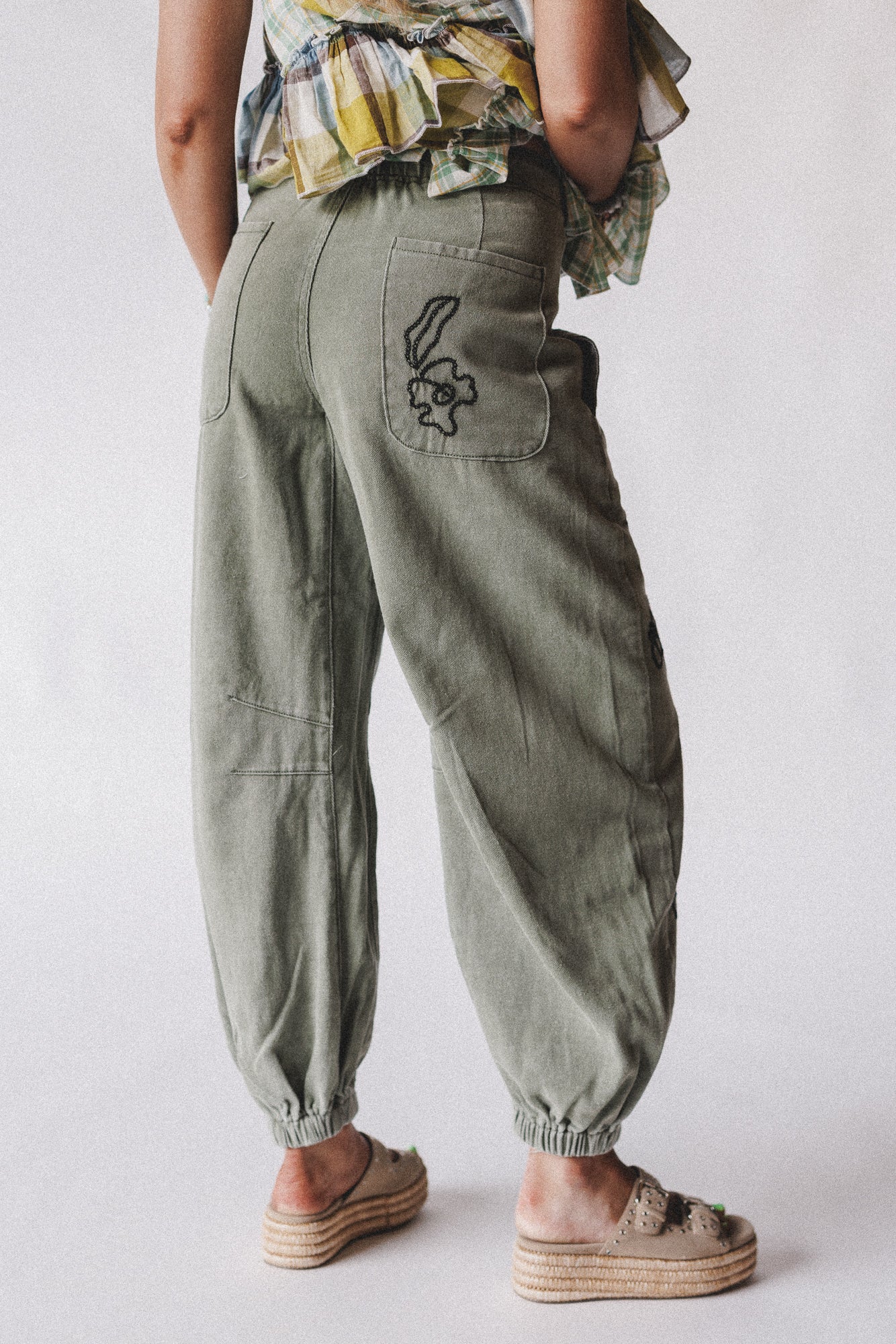 Sweet On You Embroidered Pants - Green - Image 5