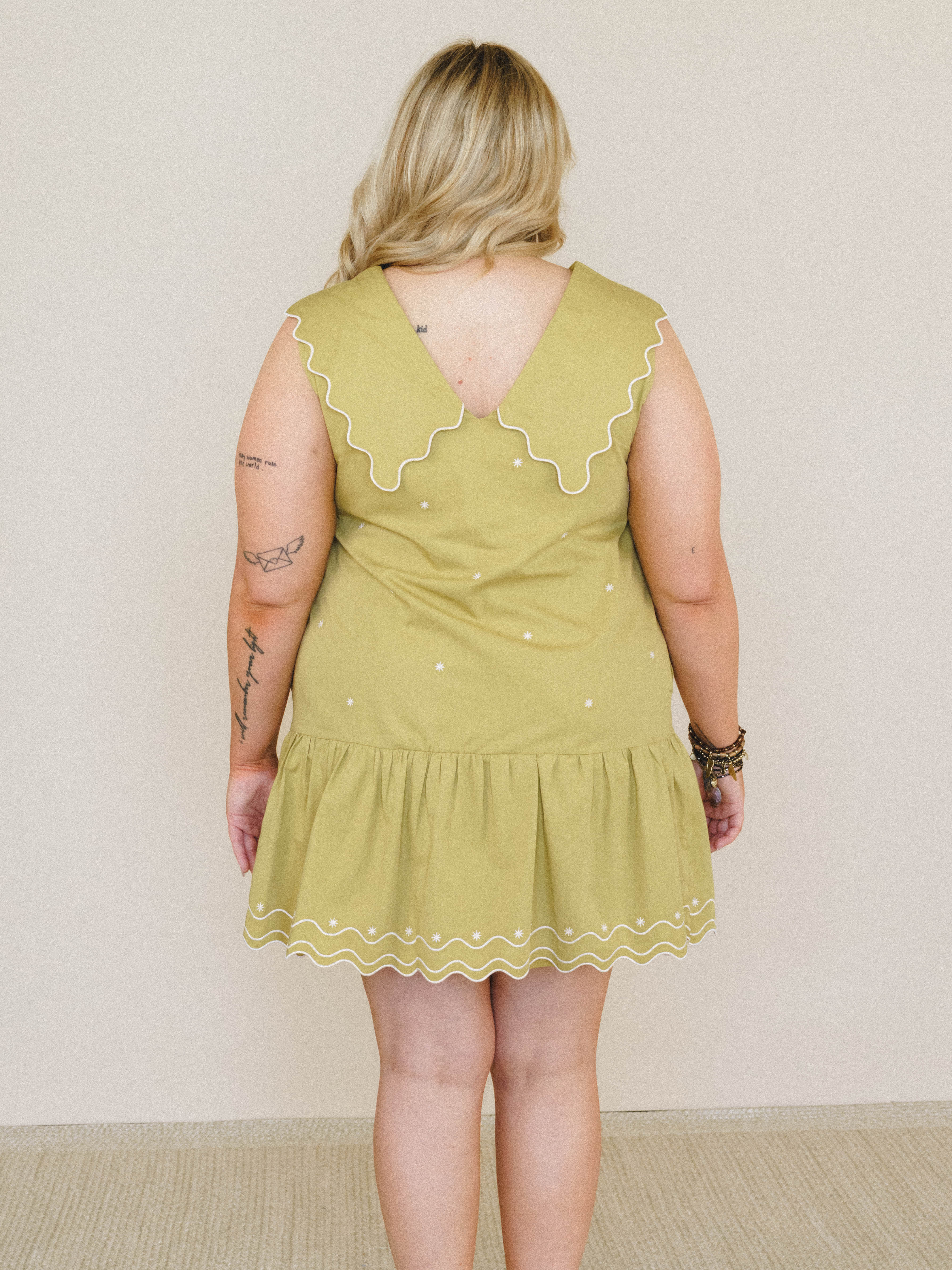 Sweet Pea Collared Dress - Lemon Grass - Image 4