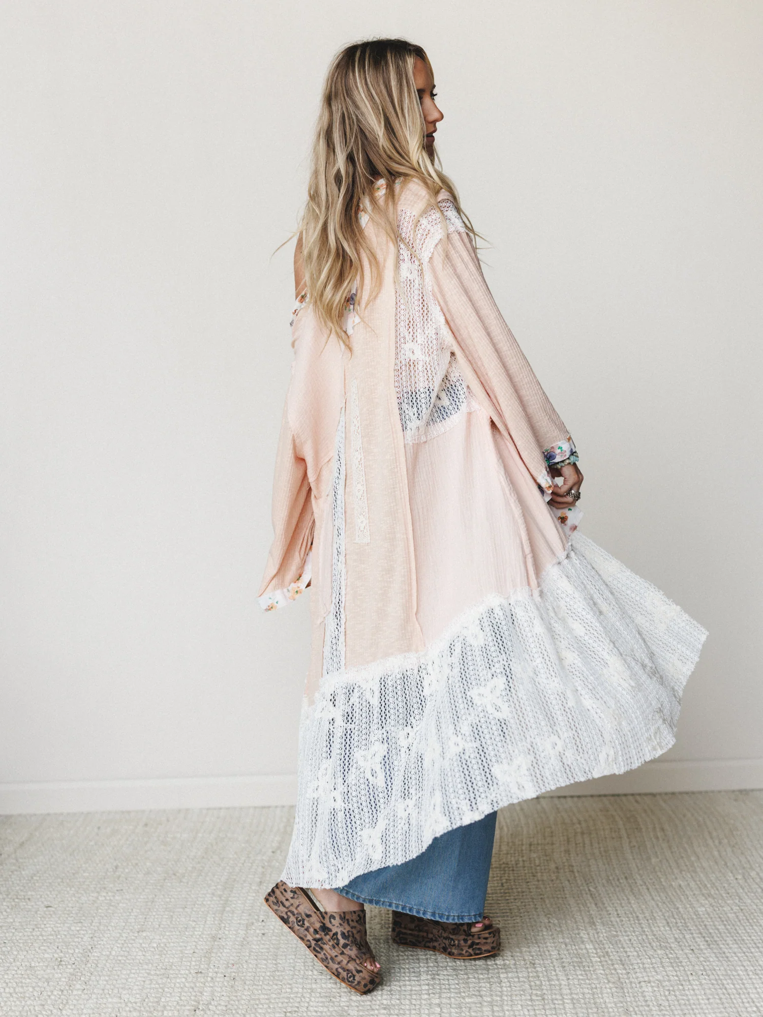 Sweet Sunday Kimono - Coral Peach