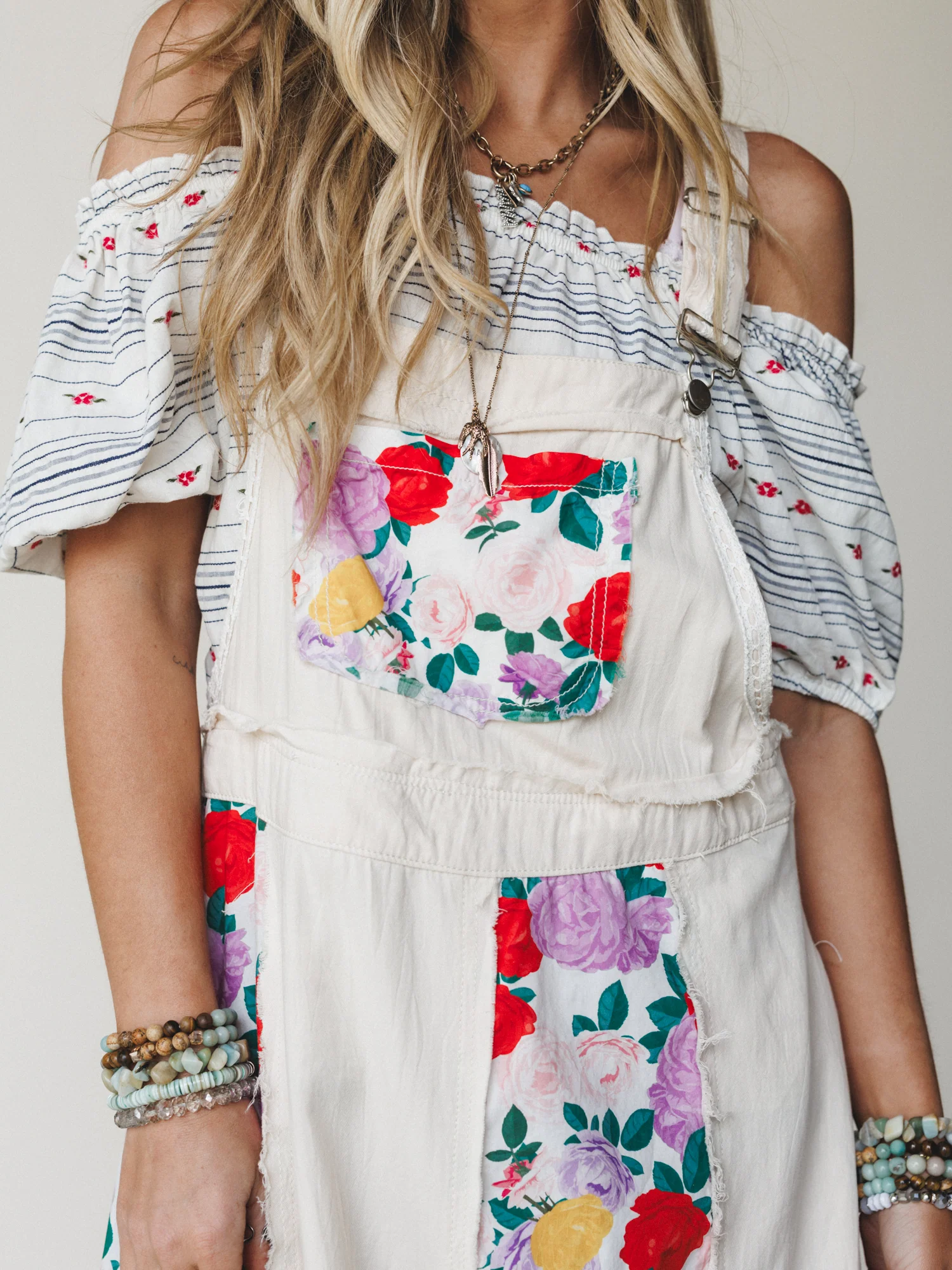 Sweetheart Charm Overalls Maxi Dress - Oatmilk - Image 3