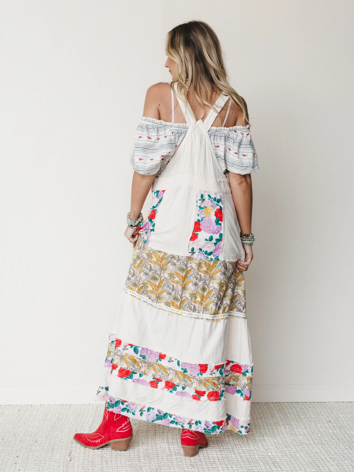 Sweetheart Charm Overalls Maxi Dress - Oatmilk - Image 6