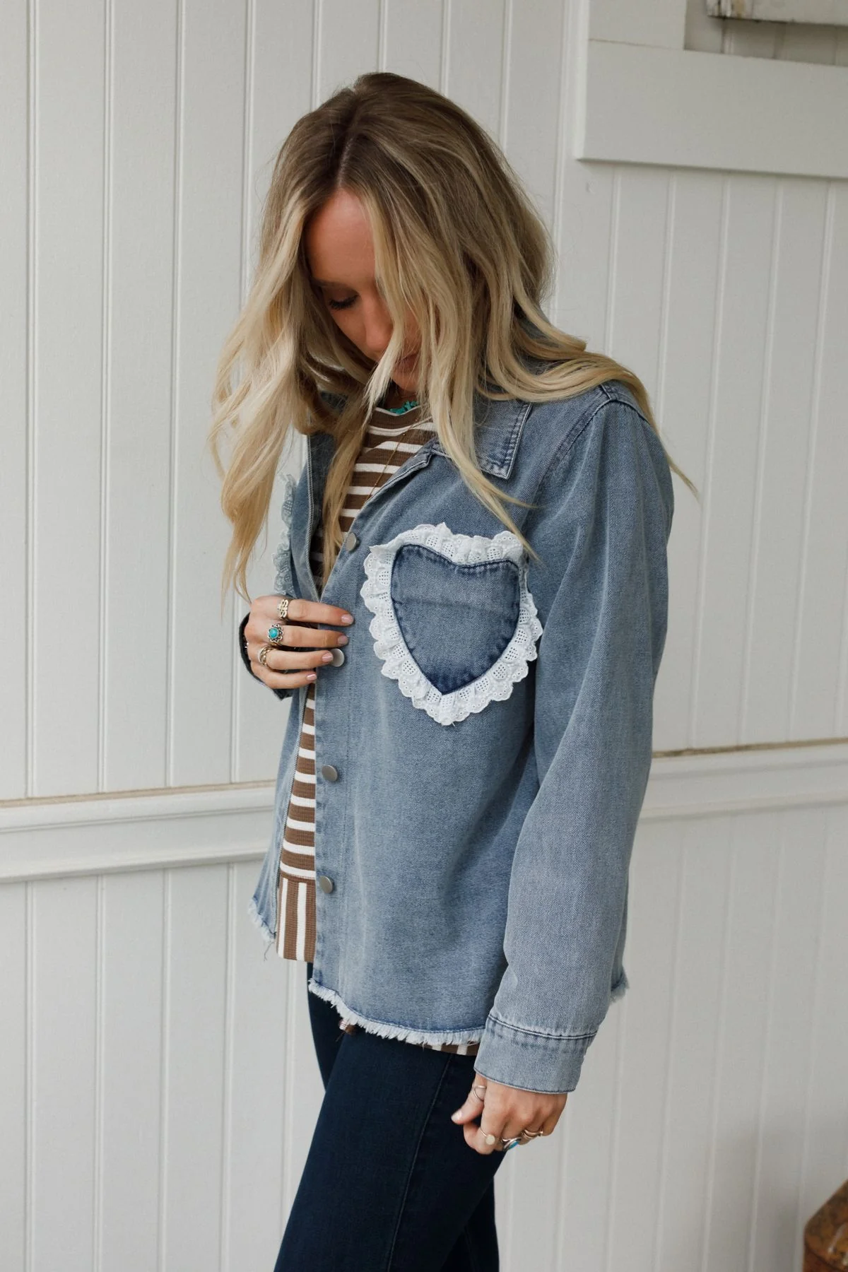 Sweetheart Denim Jacket - Denim - Image 3