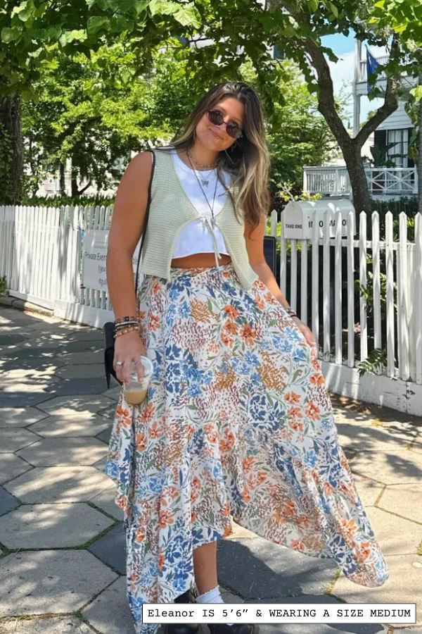 The Nest Swing Of Things Pocketed Midi Skirt - Floral - Image 3
