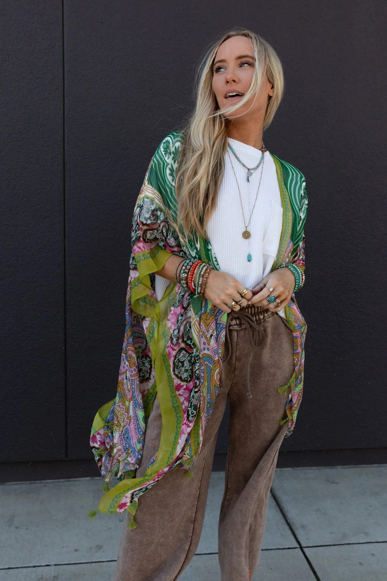 Tabitha Floral Kimono - Green - Image 5