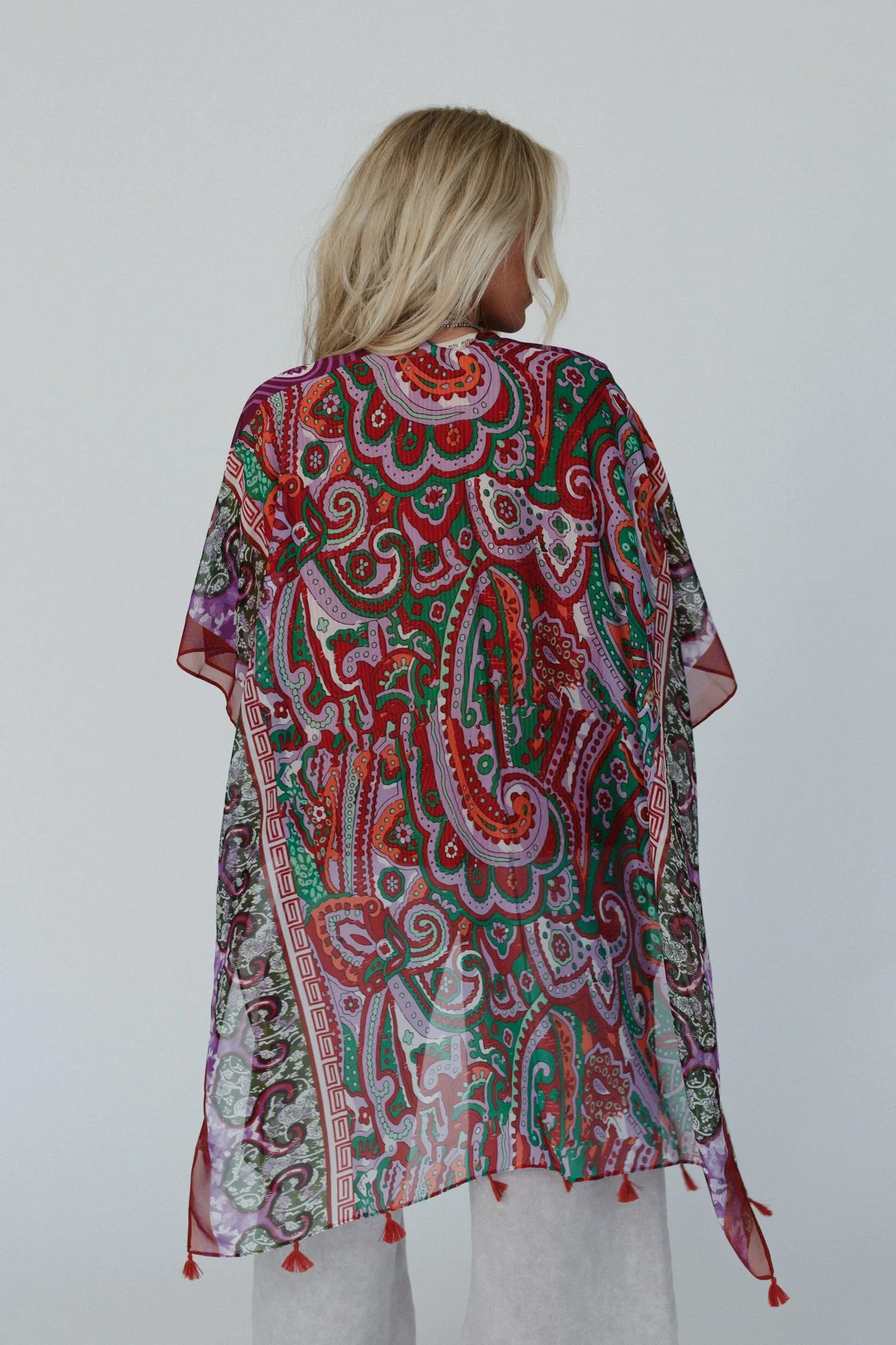 Tabitha Floral Kimono - Maroon - Image 2