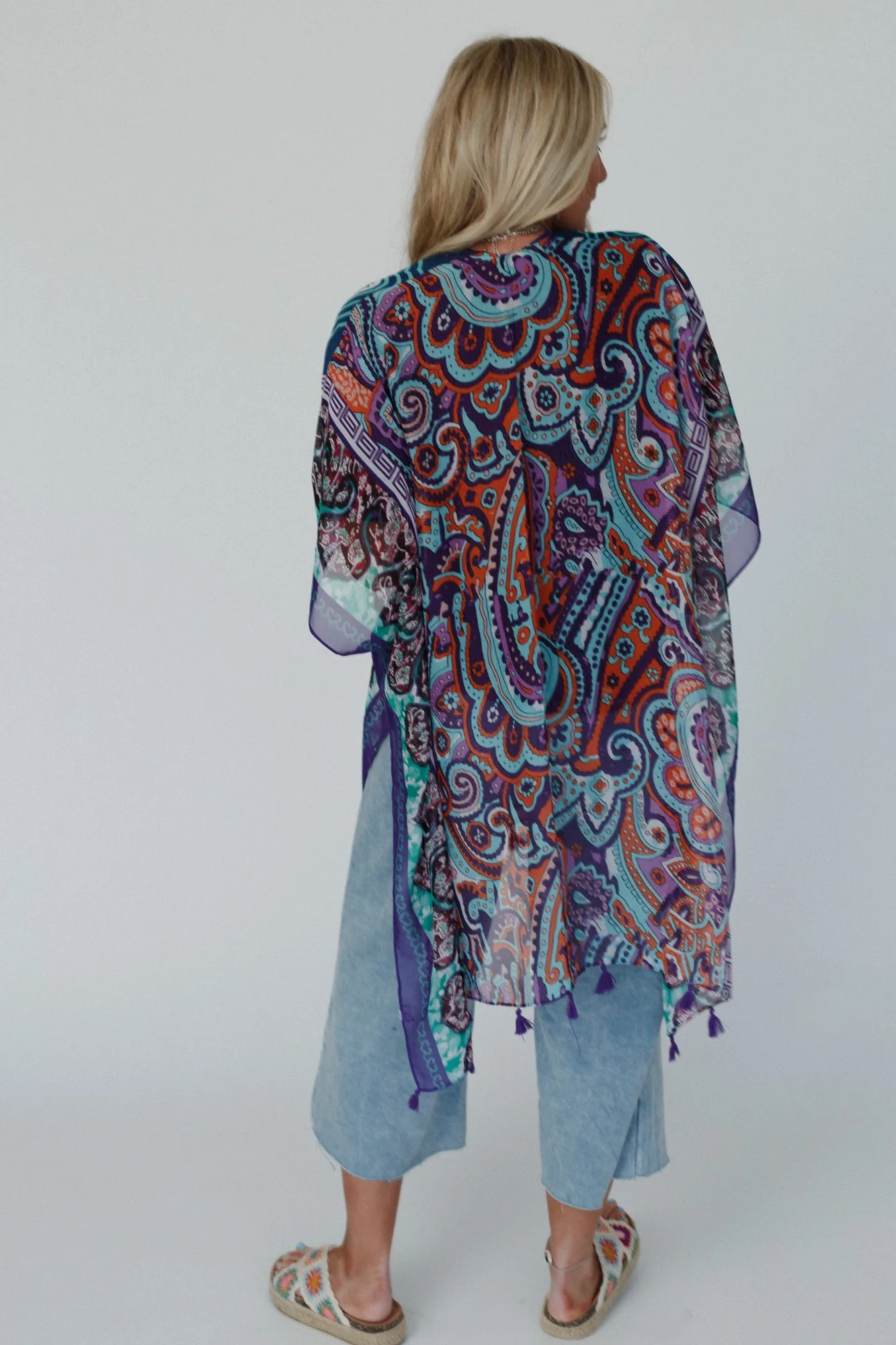 Tabitha Floral Kimono - Teal - Image 2
