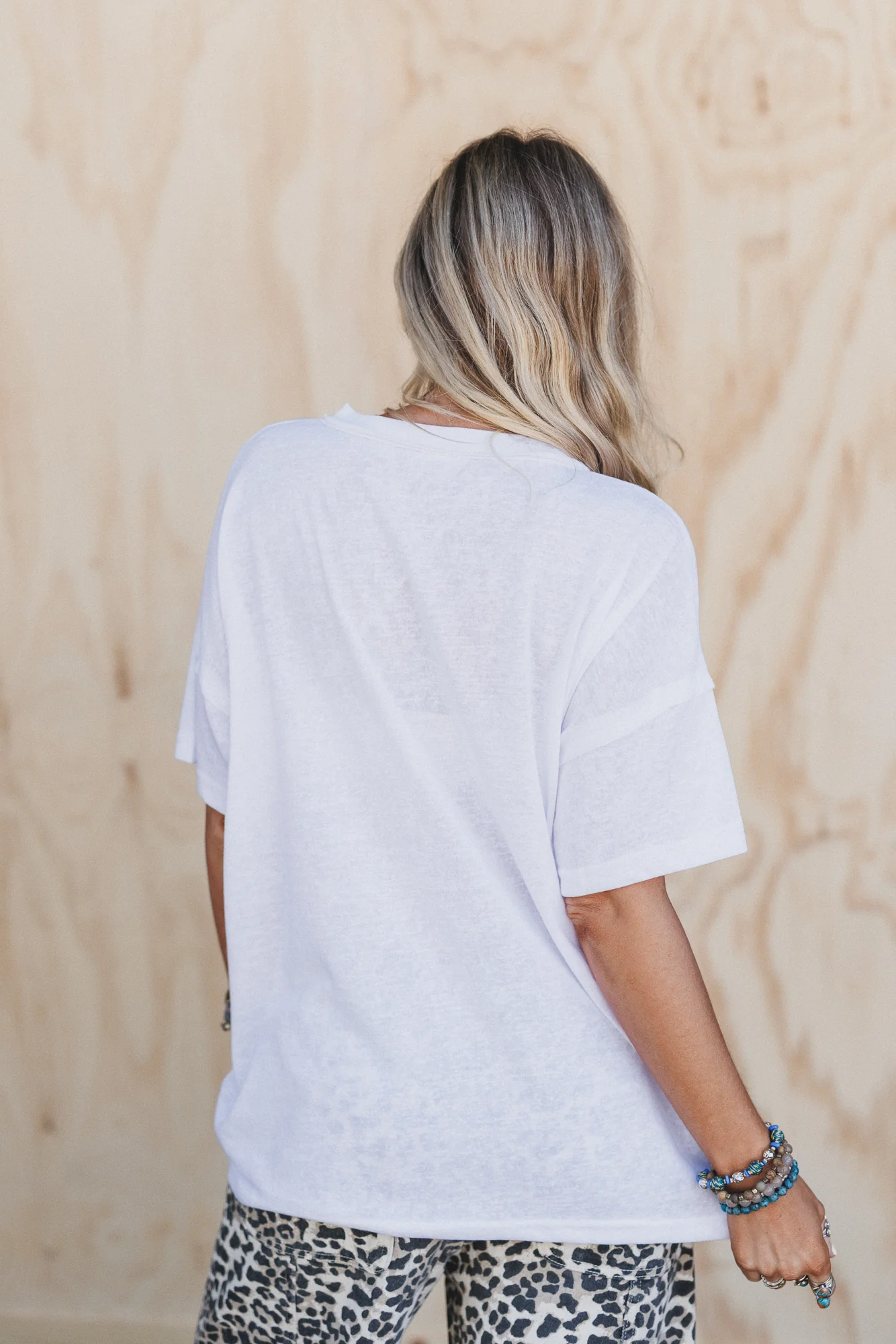 Tash V Neck Tee - Off White - Image 4
