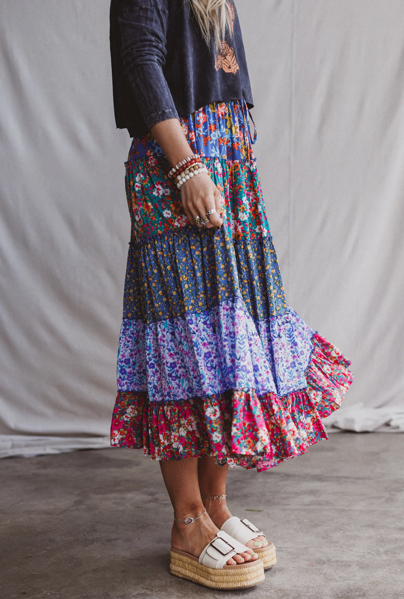 Tatjana Printed Maxi Skirt - Blue - Image 4