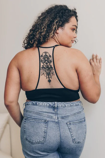 Tattoo Bralette - Black - Image 5