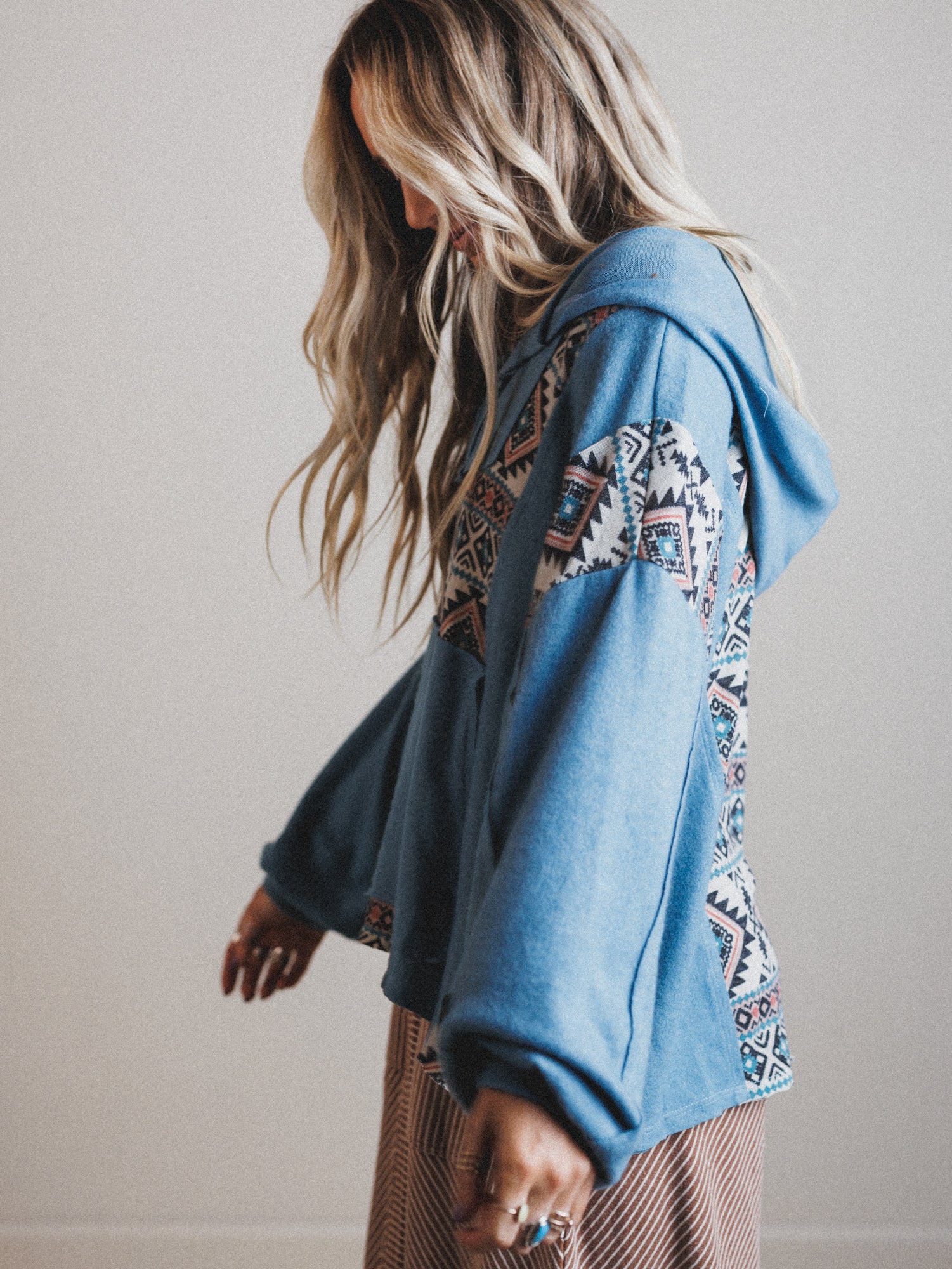 The Nest Beach Nights Pullover Hoodie Top - Teal - Image 5