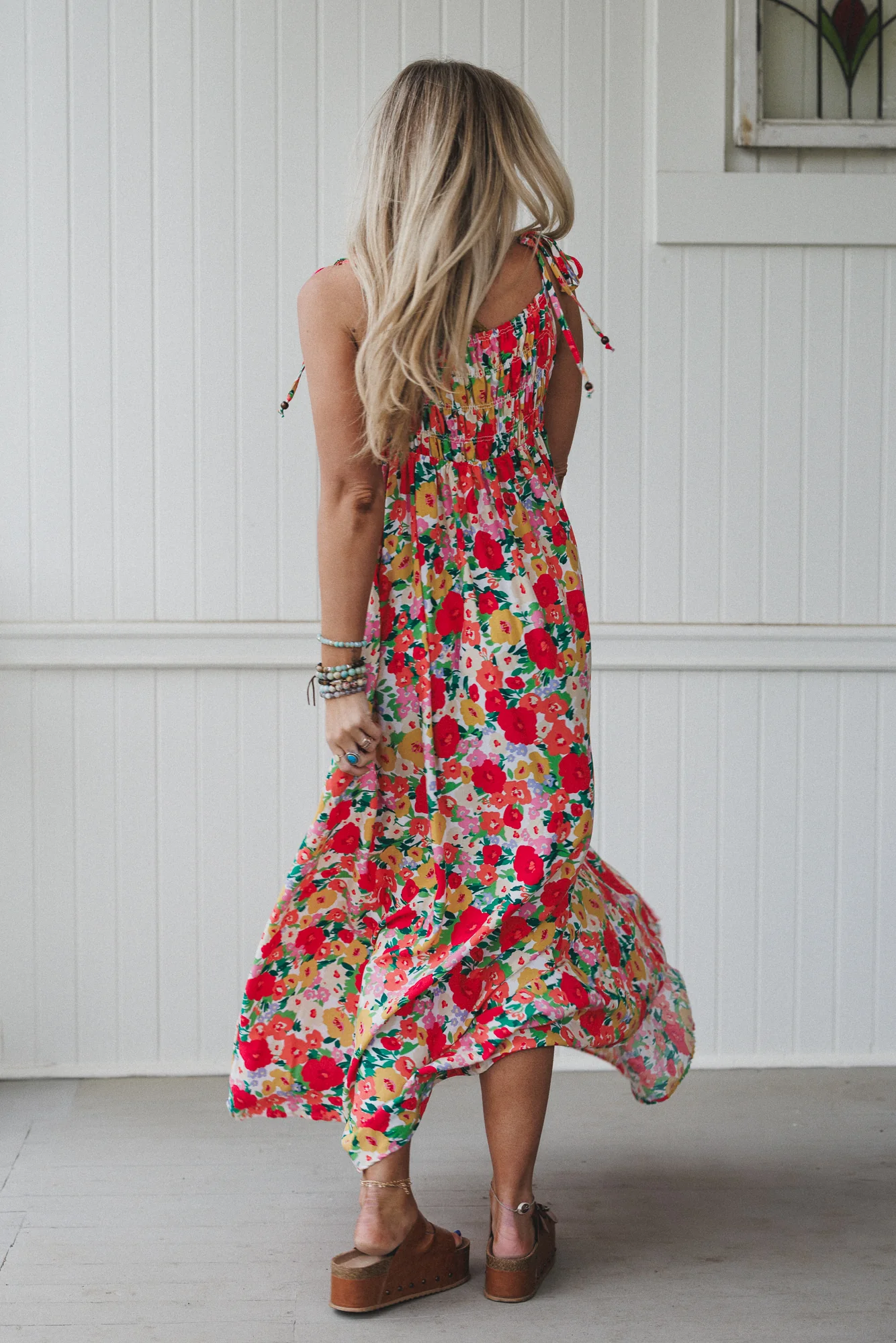 The Nest Bohemian Grace Maxi Dress - Red Floral - Image 4