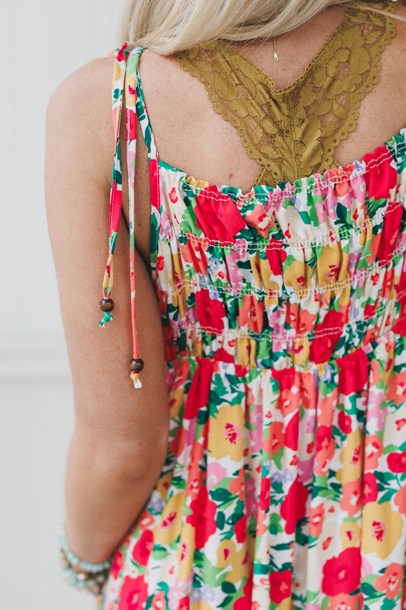 The Nest Bohemian Grace Maxi Dress - Red Floral - Image 5