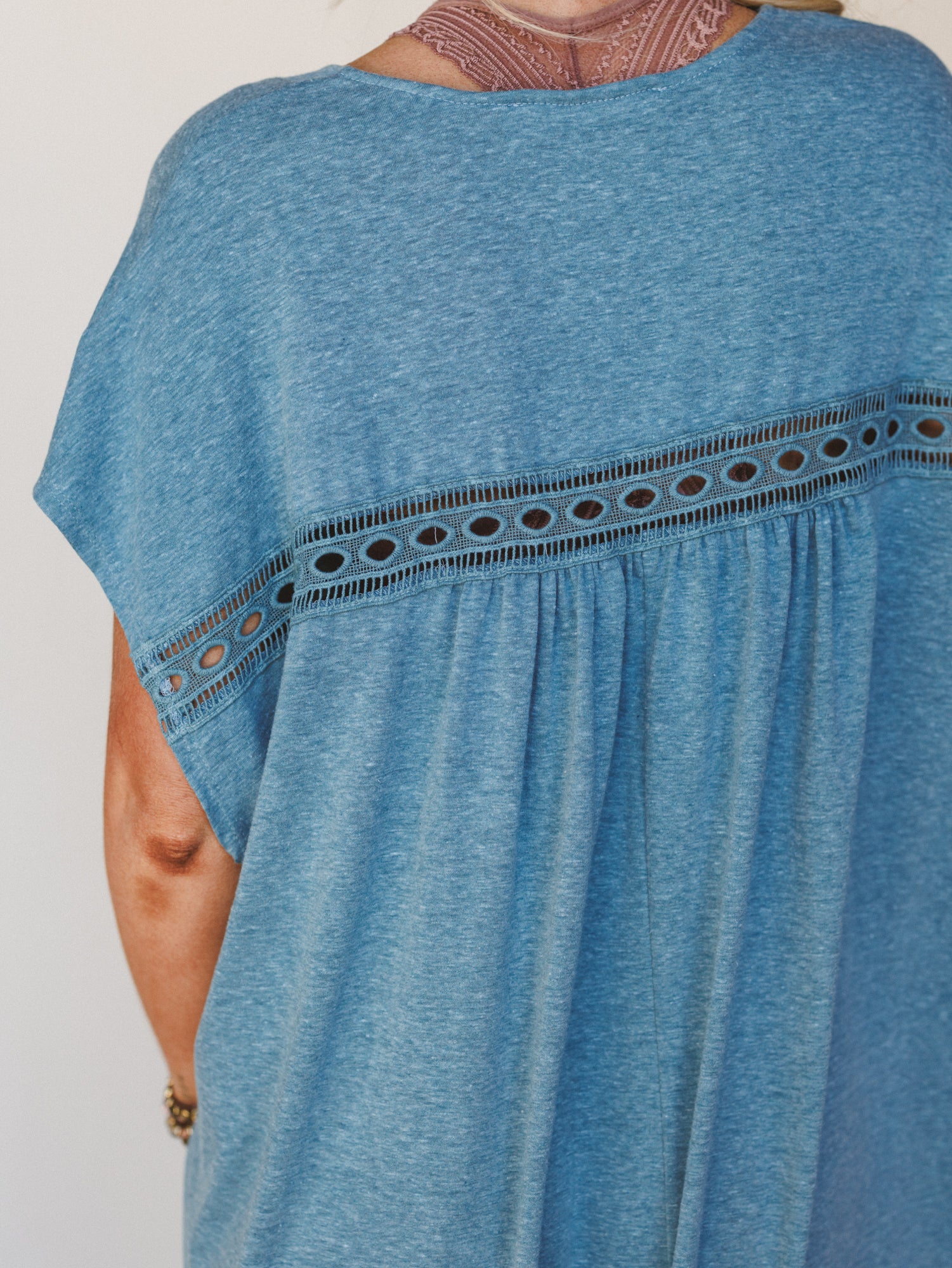 The Nest Camden Lace Tee Dress - Teal - Image 4