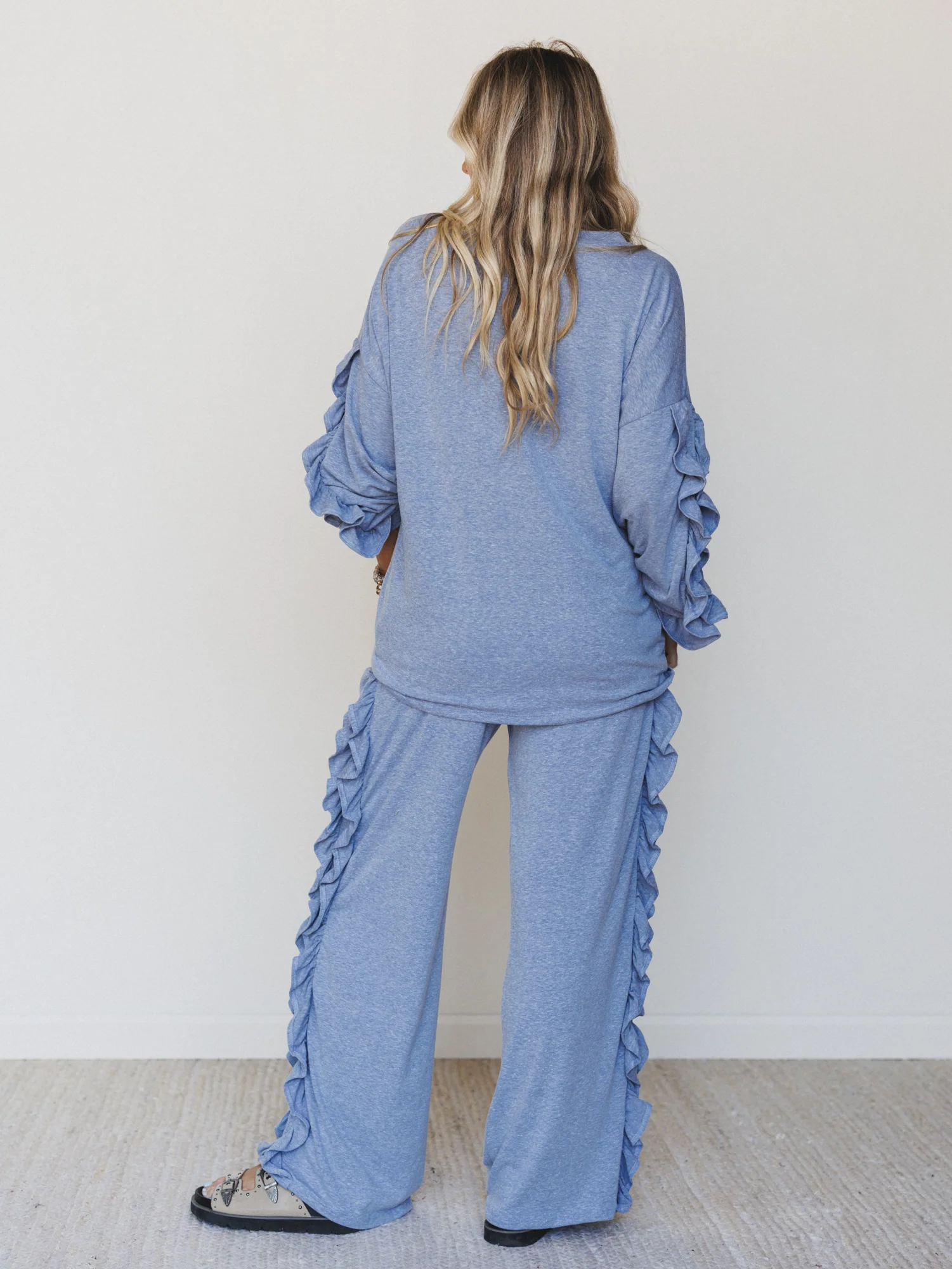 The Nest Cozy Ruffles Set - Denim - Image 4