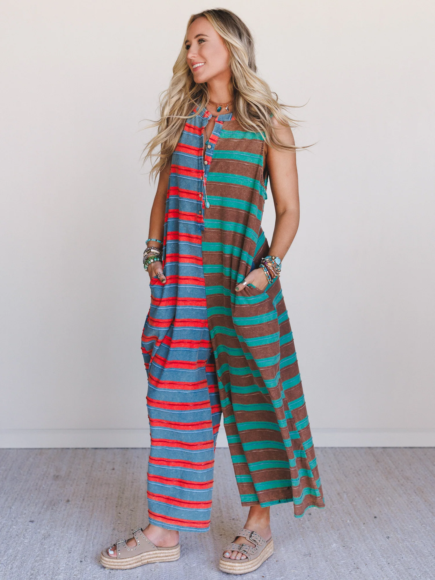 The Nest Cruise Lines Jumpsuit - Teal Brown - Image 3