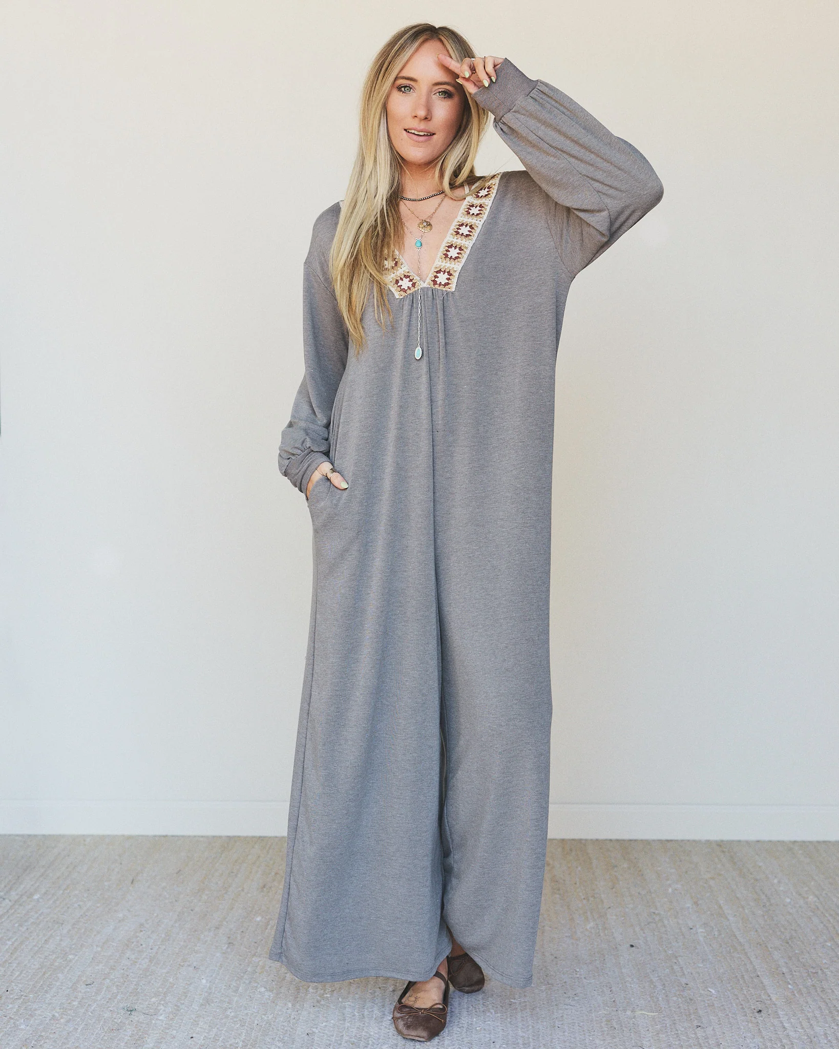 The Nest Dahlia Darling Wide Leg Jumpsuit - Brown