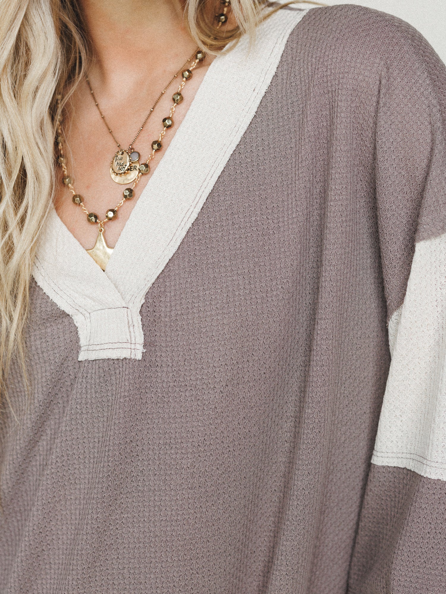 The Nest Elena Long Sleeve Top - Mocha Beige - Image 3