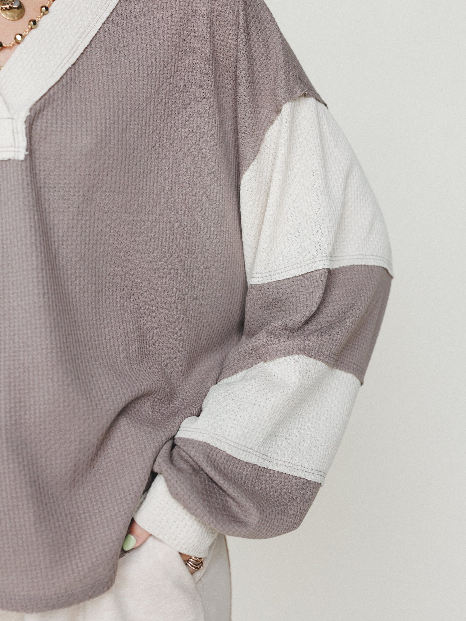 The Nest Elena Long Sleeve Top - Mocha Beige - Image 4