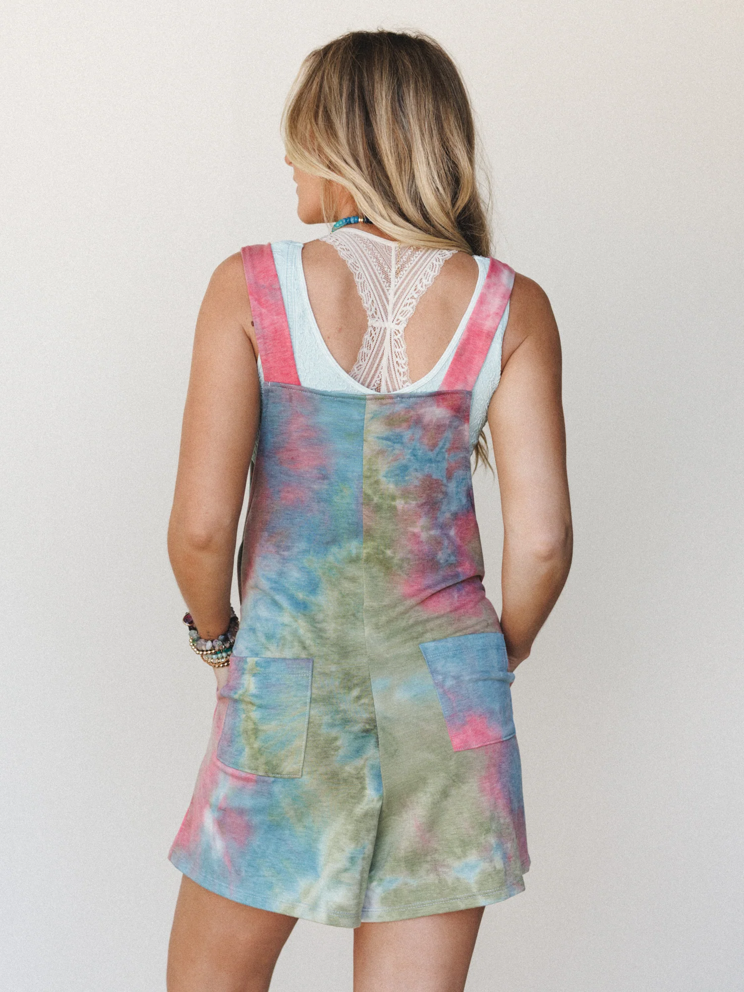 The Nest Eliza Tie Dye Romper - Jade Coral - Image 4