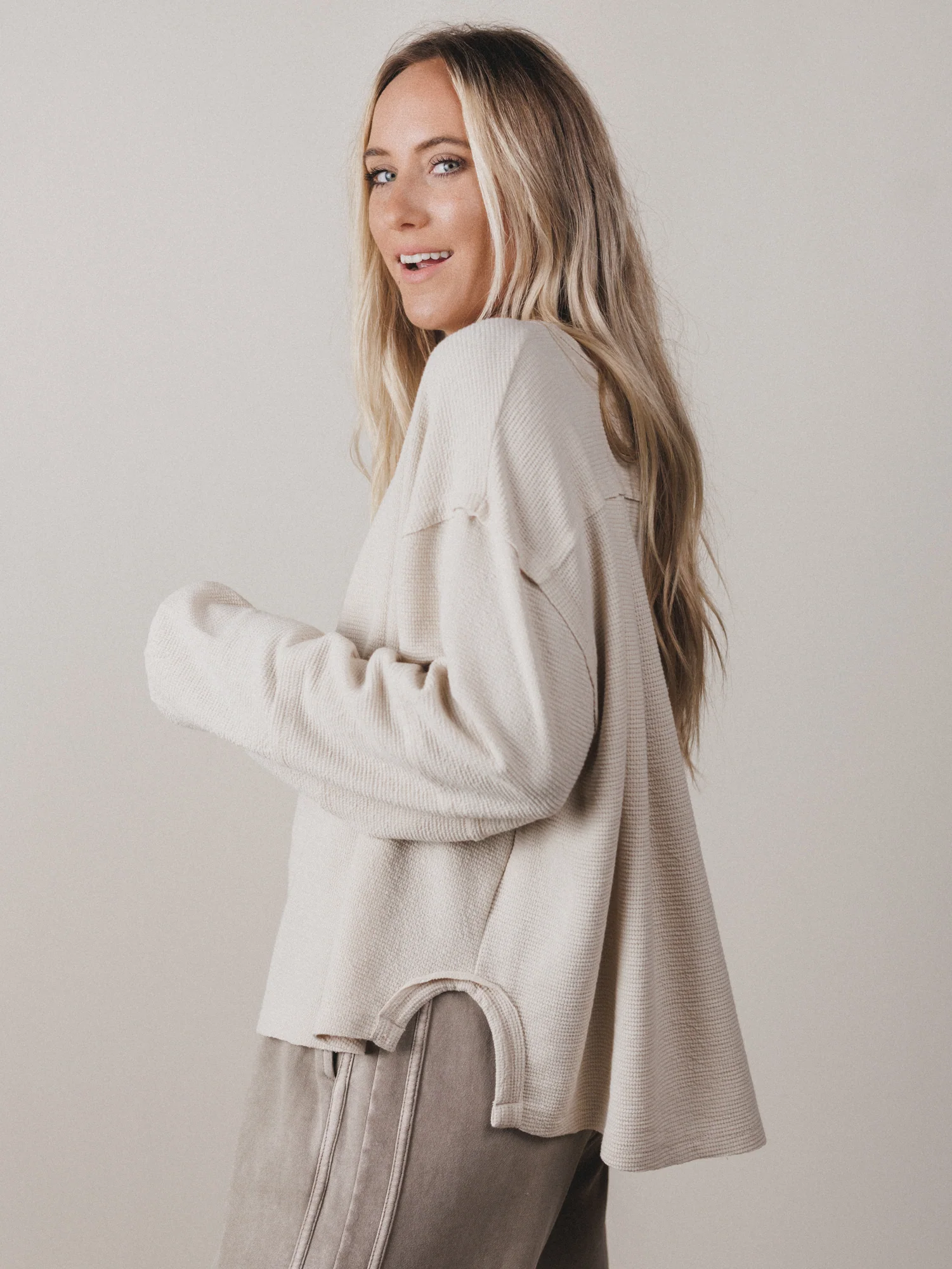 The Nest Essential Sweater Top - Sand - Image 2