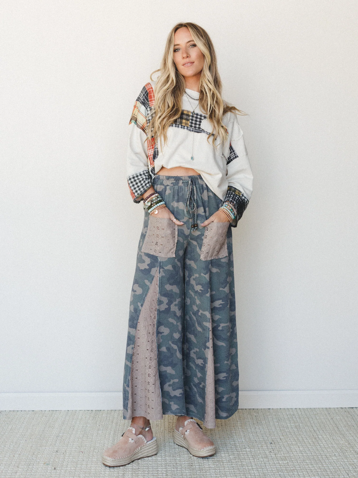 The Nest Let's Party Wide Leg Pants - Army - Image 2