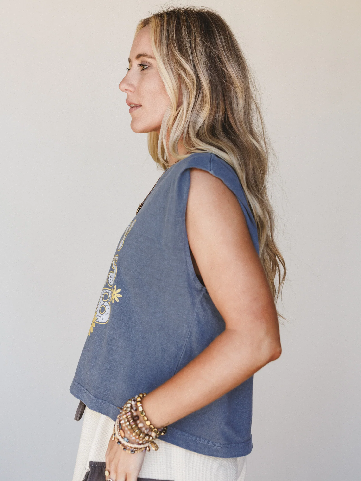 The Nest Groovy Moms Club Graphic Top - Faded Navy - Image 4