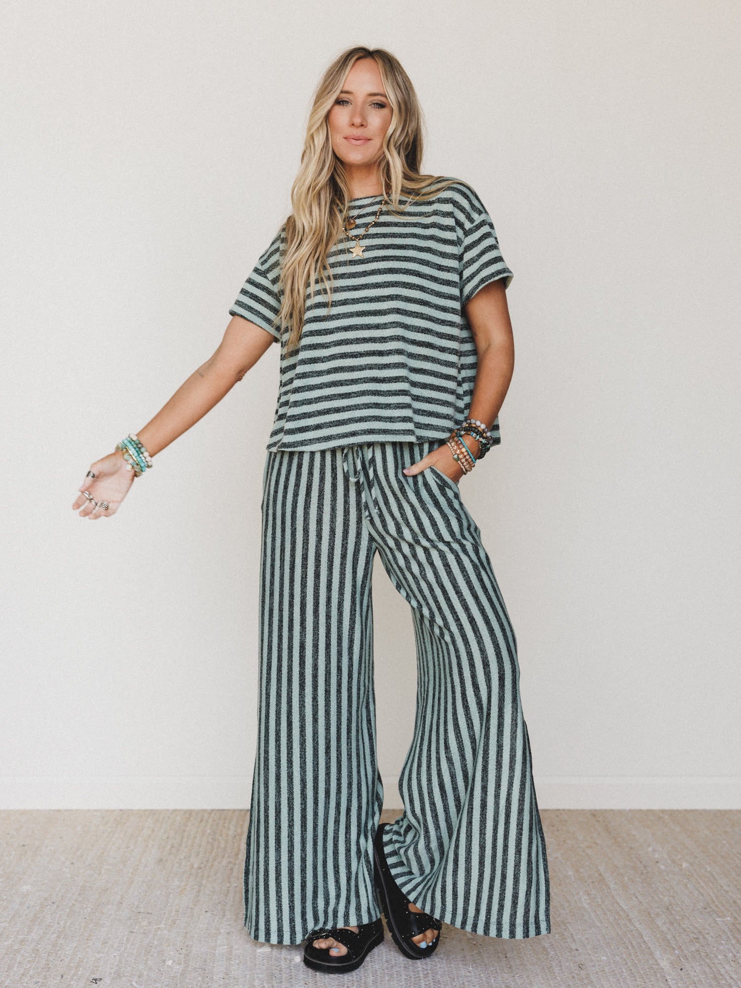 The Nest Ibiza Breeze Drawstring Pants - Sage Black - Image 4