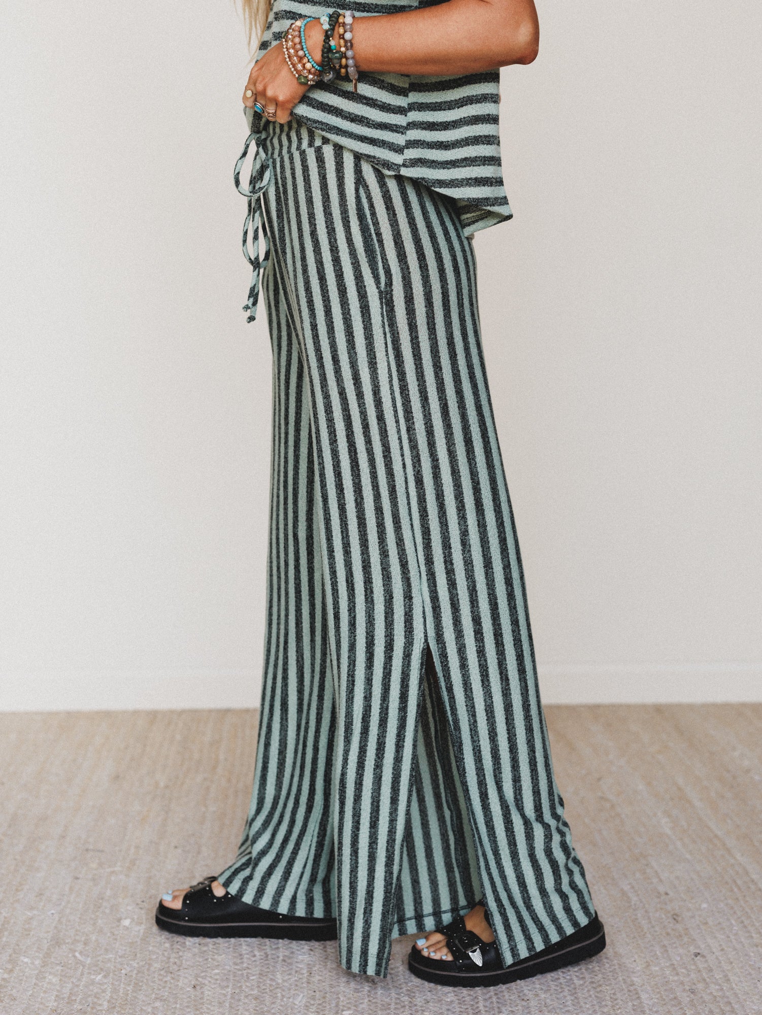 The Nest Ibiza Breeze Drawstring Pants - Sage Black - Image 5
