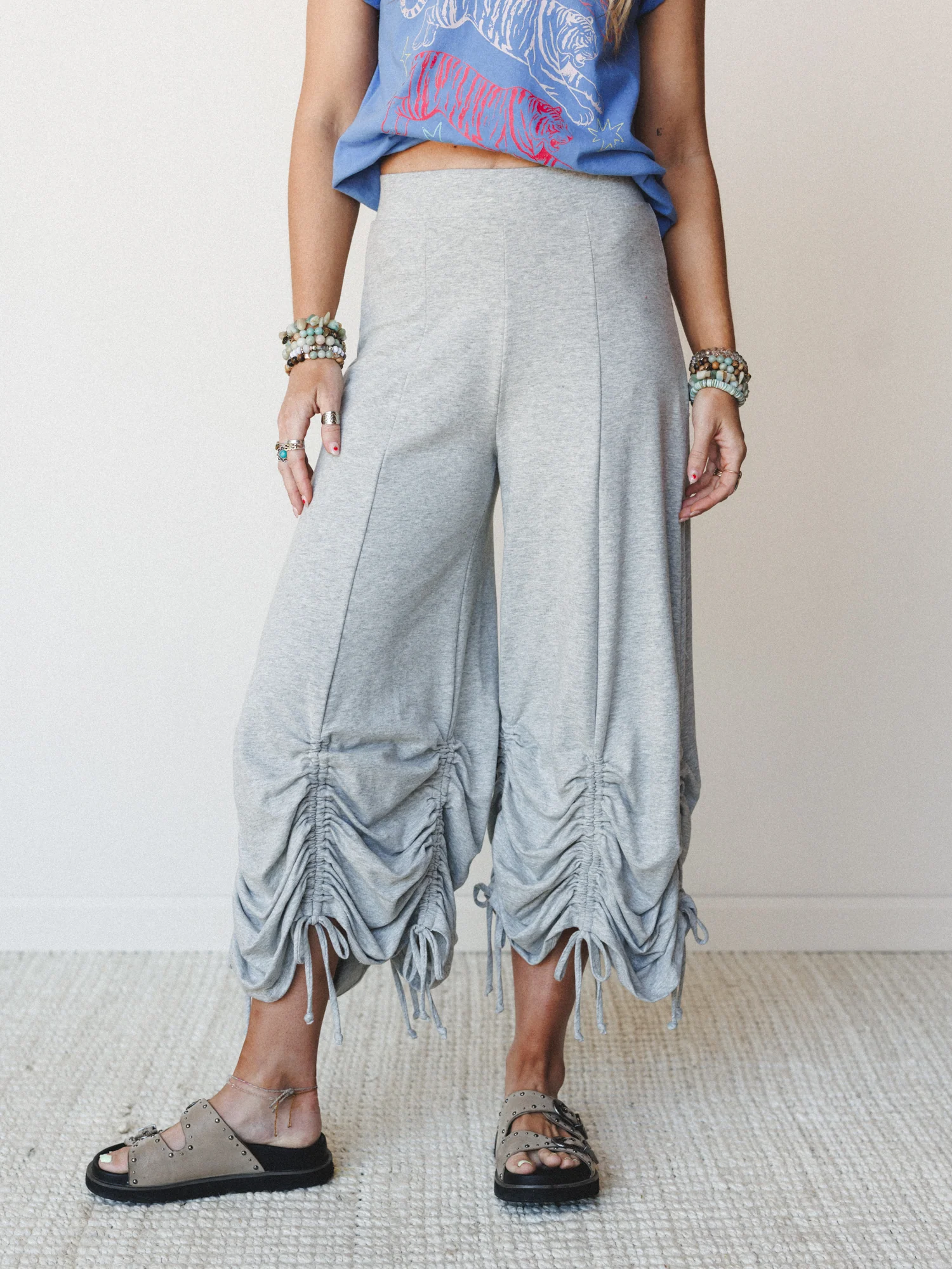 The Nest Jayde Drawstring Pants - Heather Gray