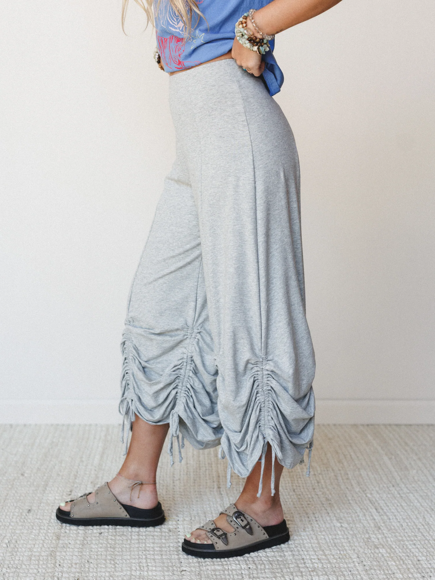 The Nest Jayde Drawstring Pants - Heather Gray - Image 2