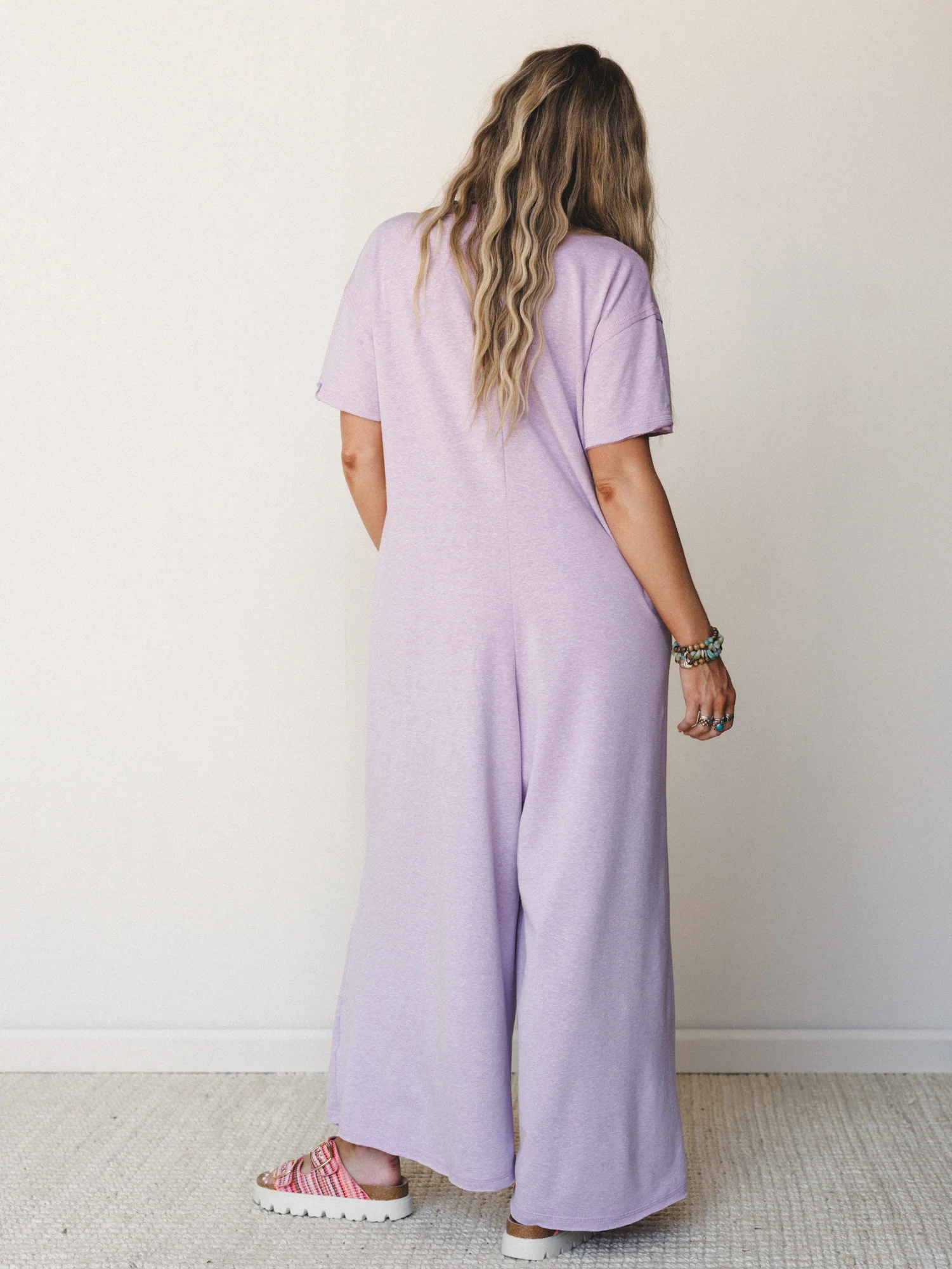 The Nest Jodi Short Sleeve Jumpsuit - Lavender - Image 5