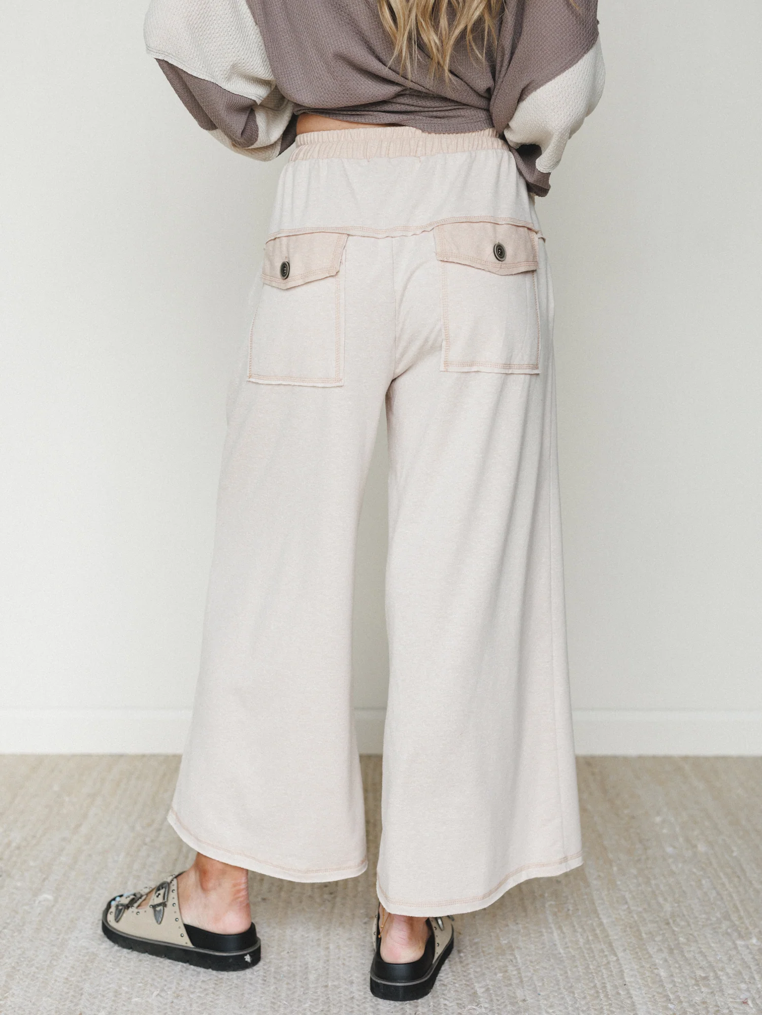 The Nest Jodi Wide Leg Pants - Beige - Image 5