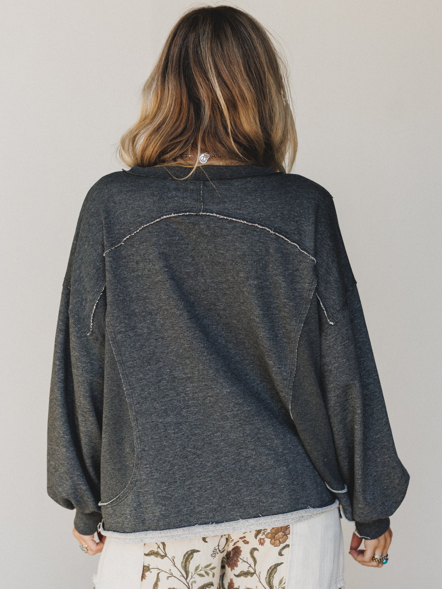 The Nest Karli Knit Pocket Top - Charcoal - Image 6