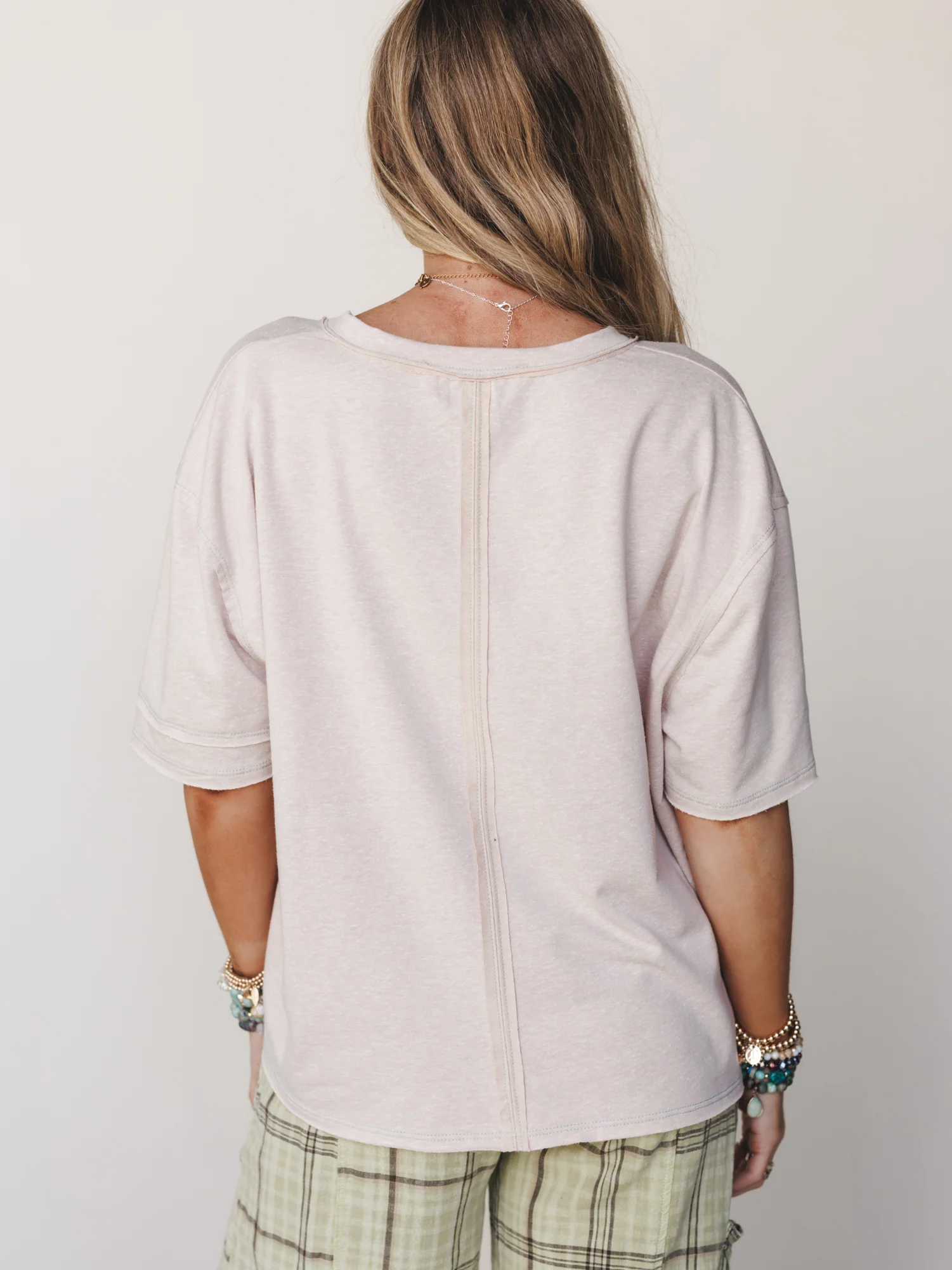 The Nest Katie V Neck Tee - Taupe - Image 6