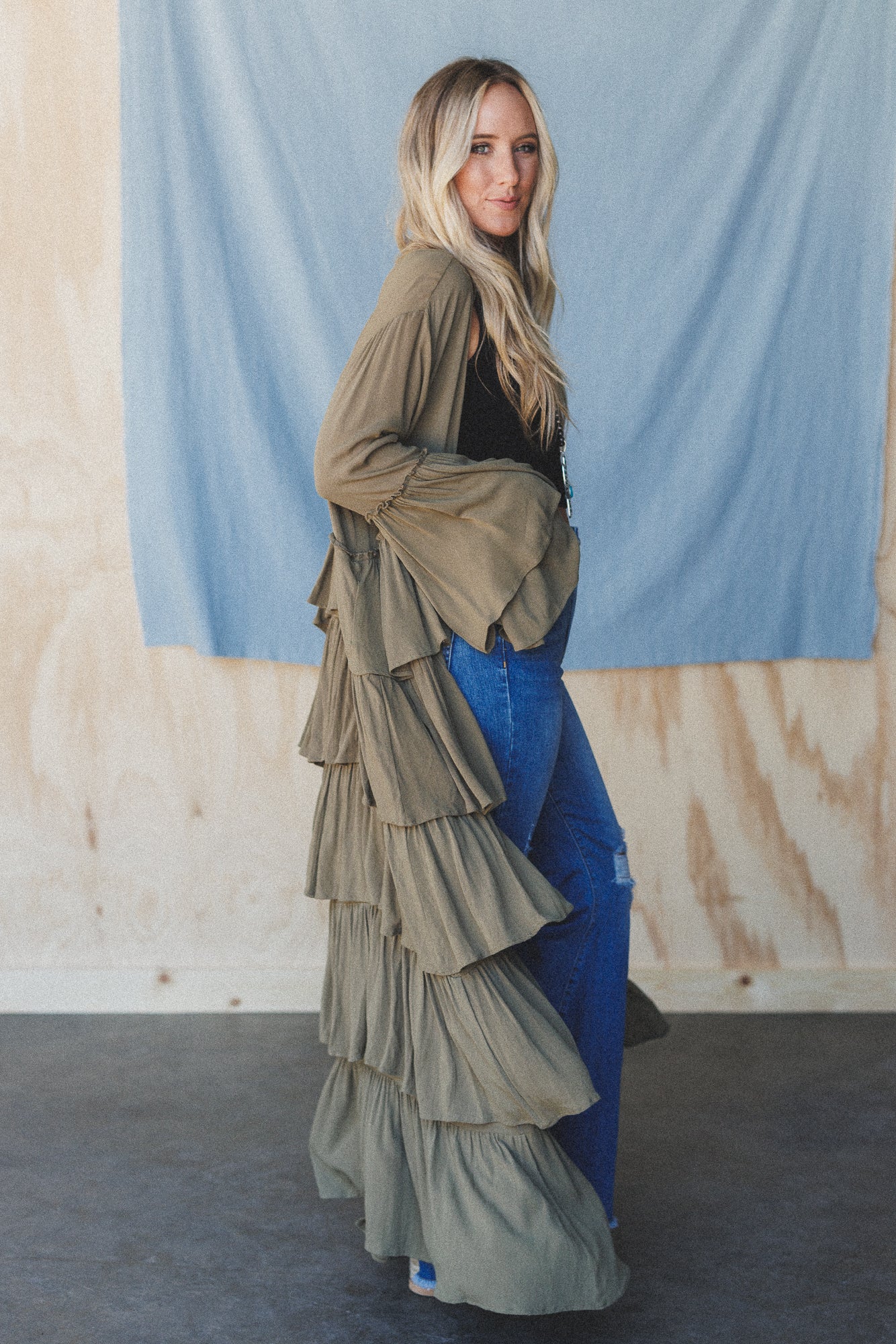 The Nest Layers Of Love Duster Kimono - Olive - Image 4