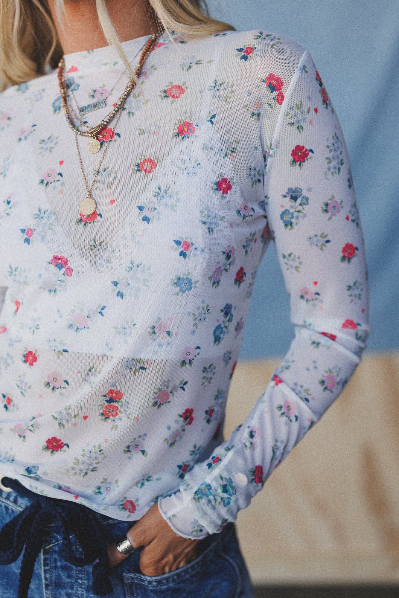 The Nest Made You Blush Floral Top - Ivory - Image 2