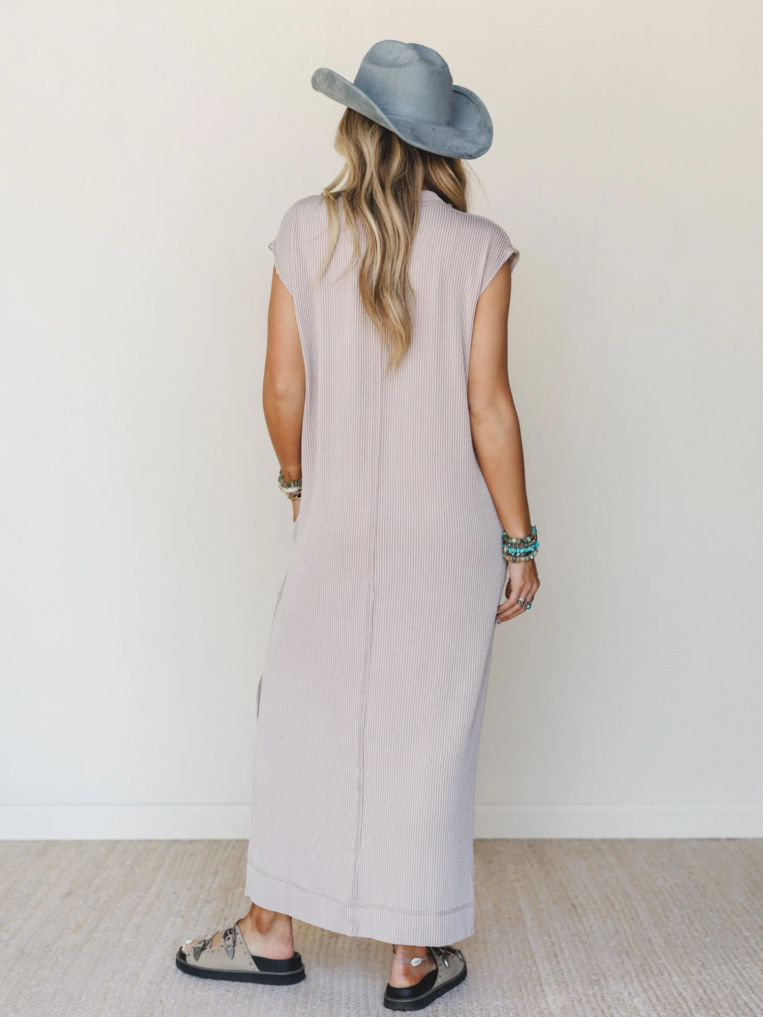 The Nest Madeline Textured Maxi Dress - Oat - Image 5