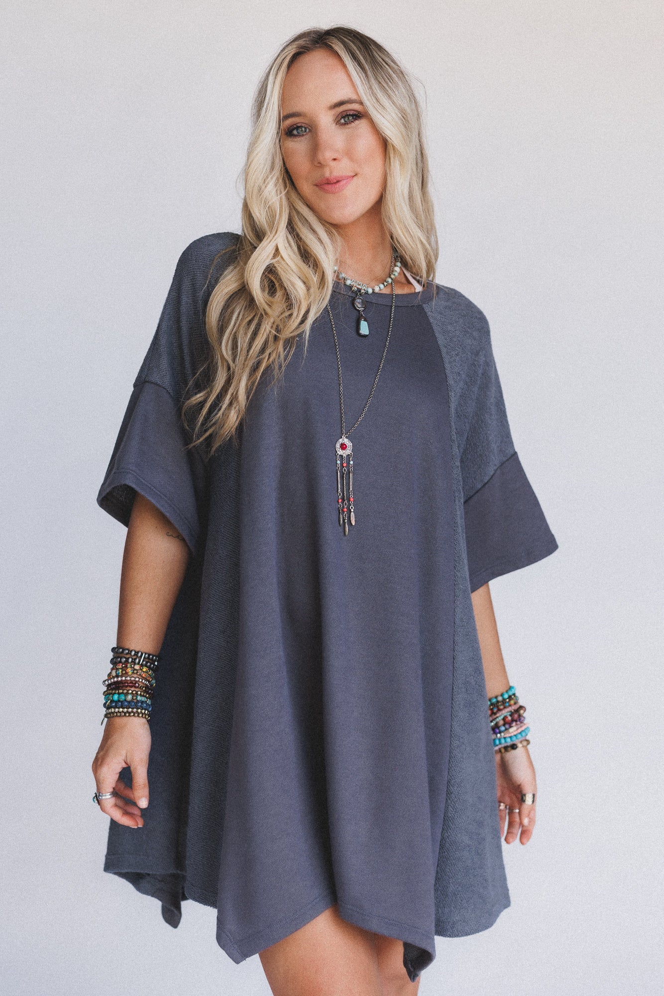 The Nest Meadowlight Tunic Dress - Charcoal - Image 4