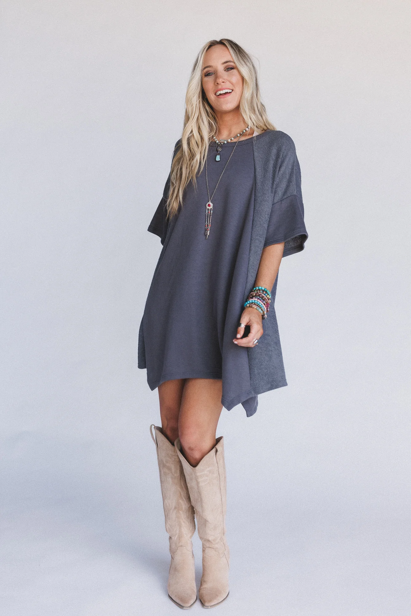 The Nest Meadowlight Tunic Dress - Charcoal - Image 6