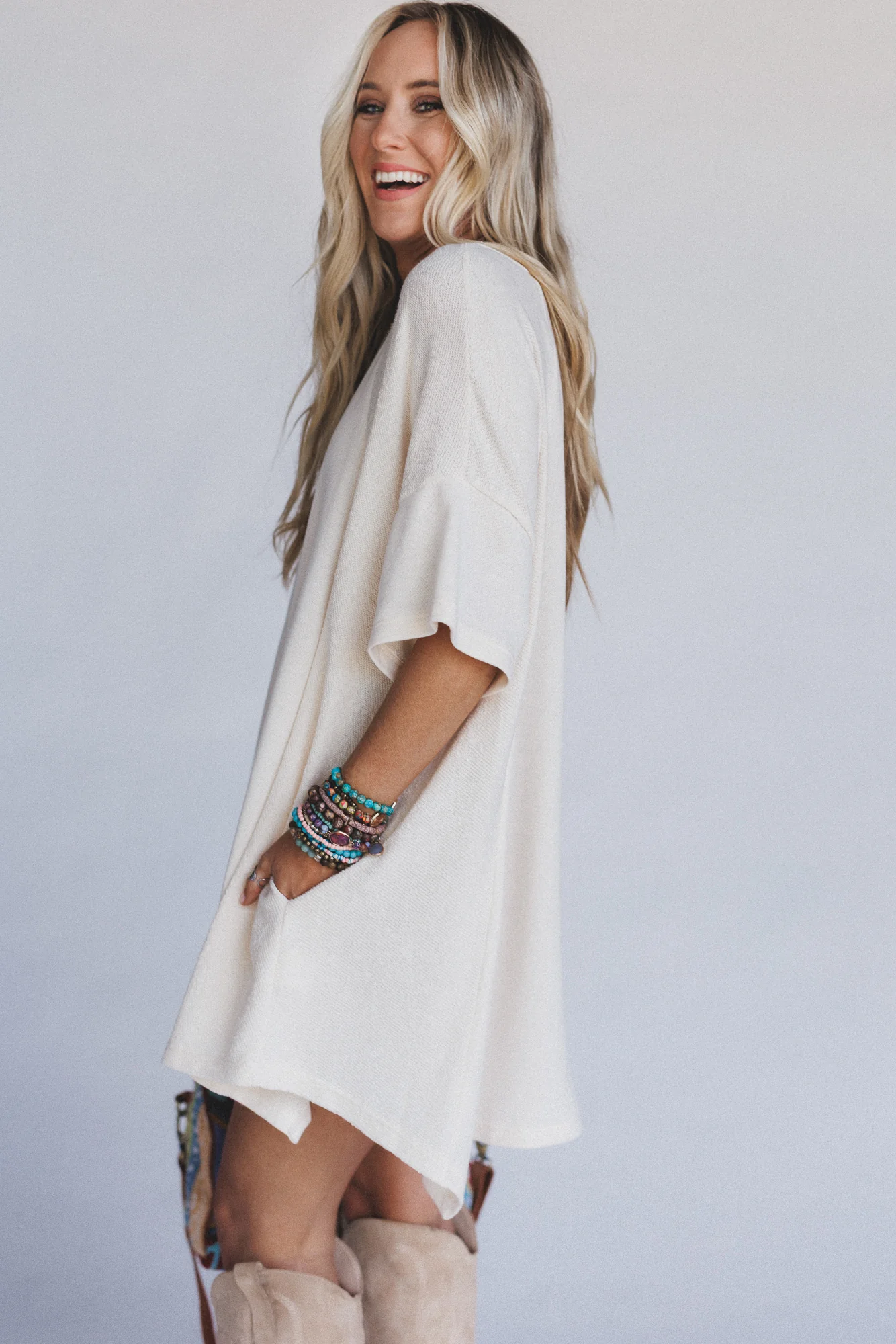 The Nest Meadowlight Tunic Dress - Cream - Image 3
