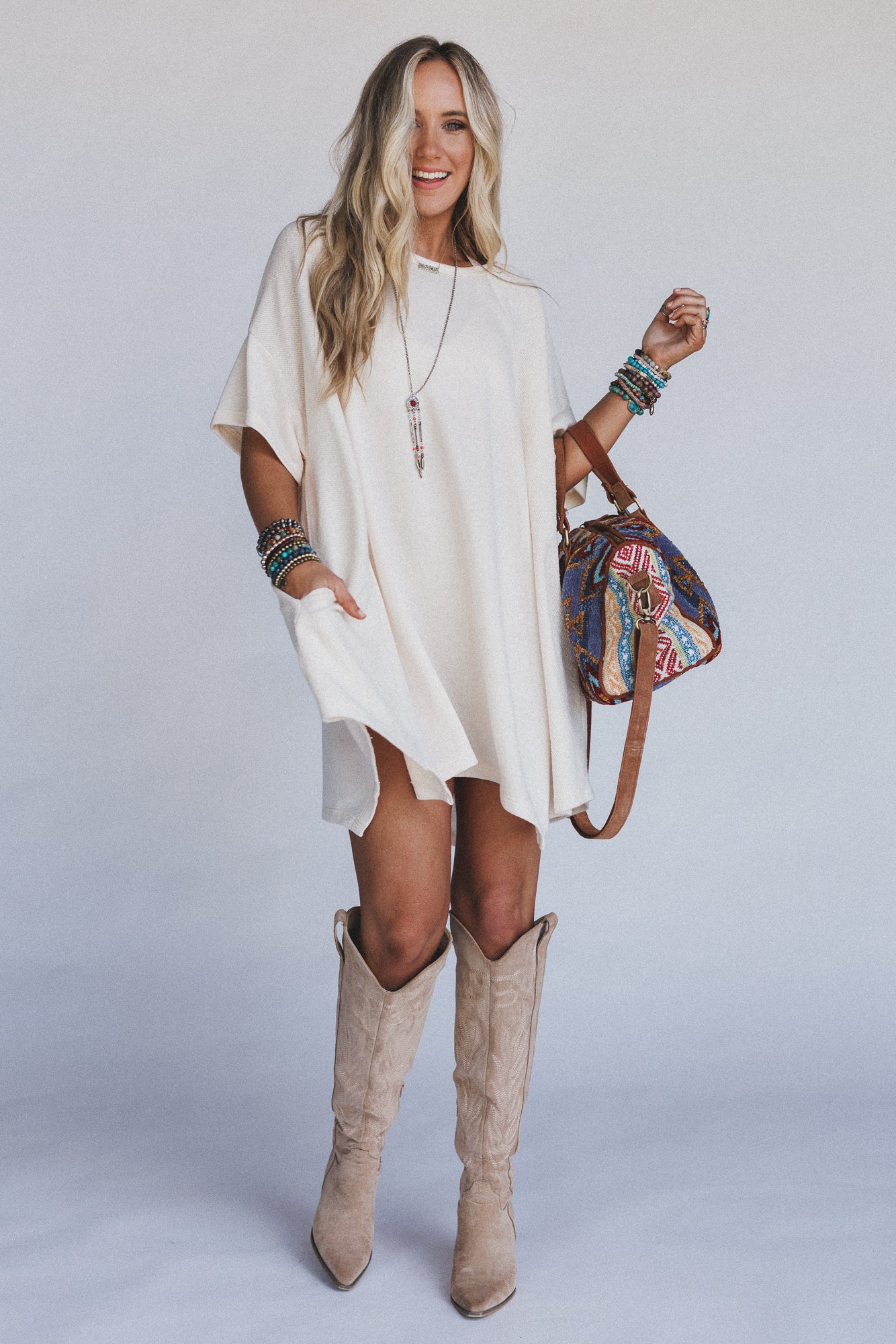 The Nest Meadowlight Tunic Dress - Cream - Image 4