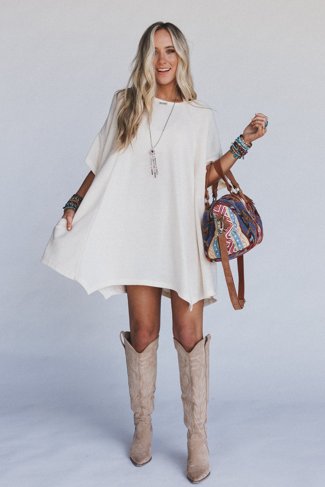 The Nest Meadowlight Tunic Dress - Cream - Image 5