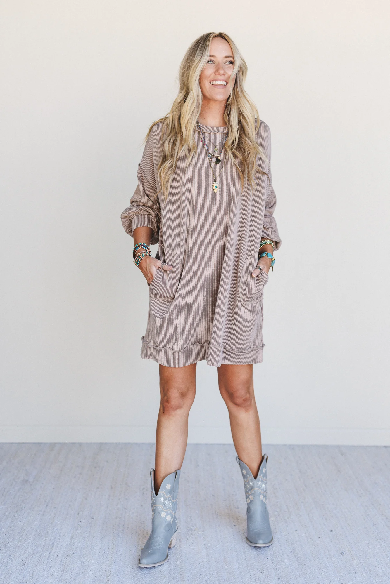 The Nest Moon Glow Long Sleeve Dress - Acorn - Image 4