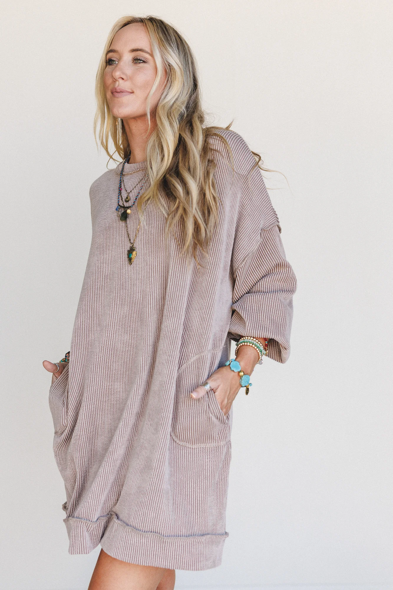 The Nest Moon Glow Long Sleeve Dress - Acorn - Image 5