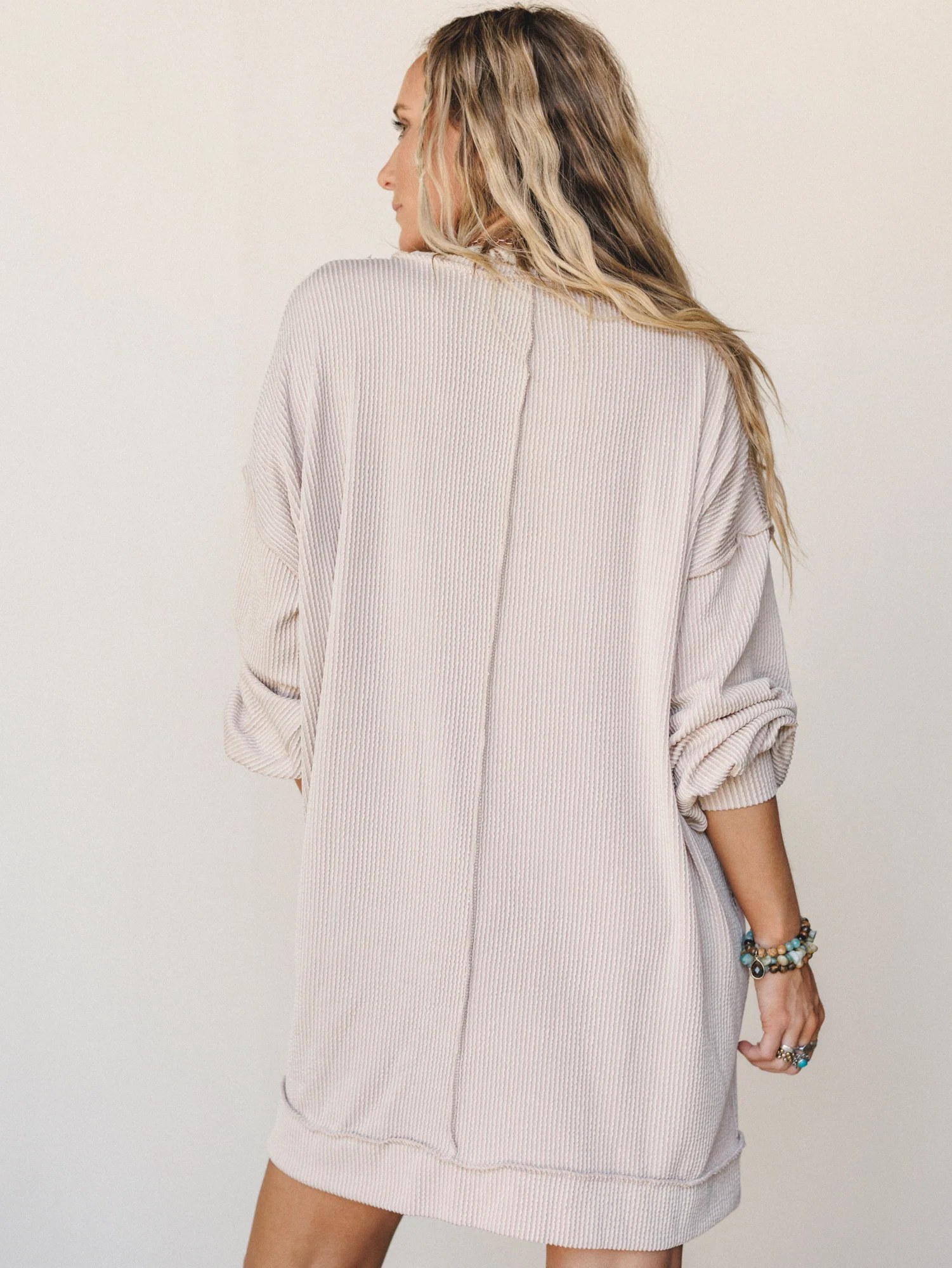 The Nest Moon Glow Long Sleeve Dress - Cream - Image 6